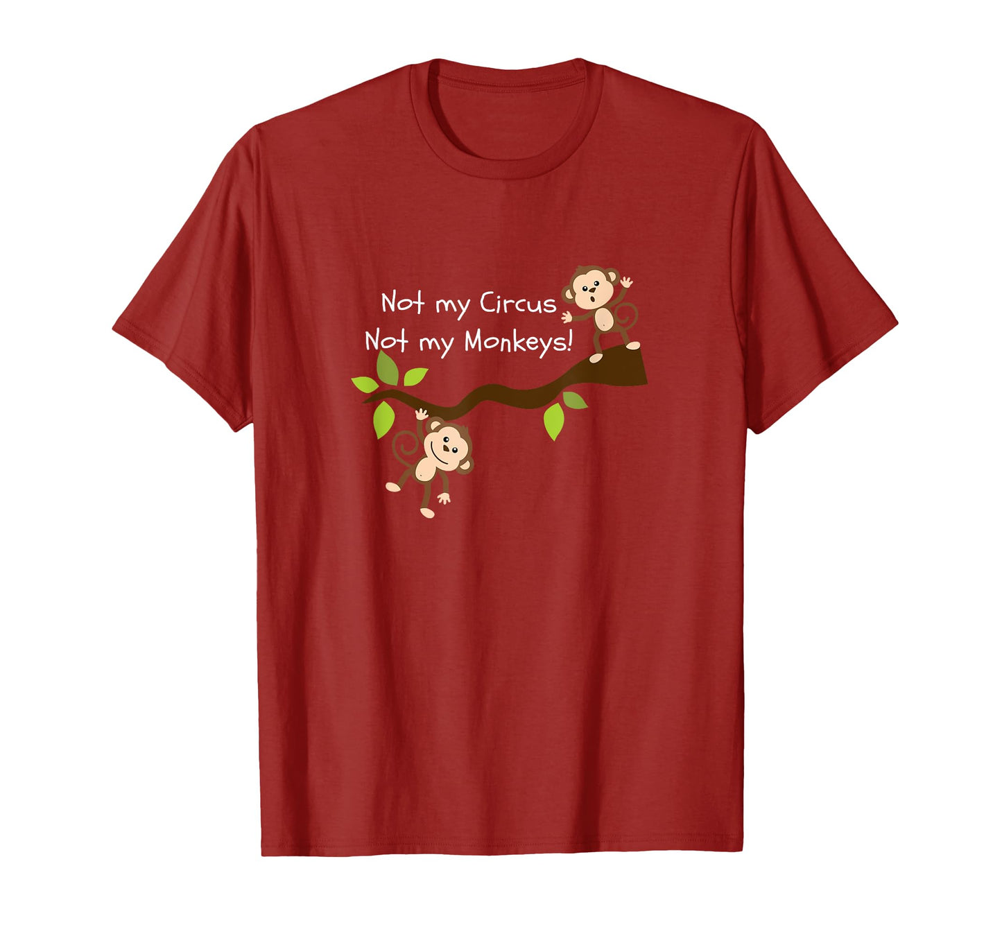 Tireless Tees Not My Circus, Not My Monkeys Women's Black Cartoon T-Shirt