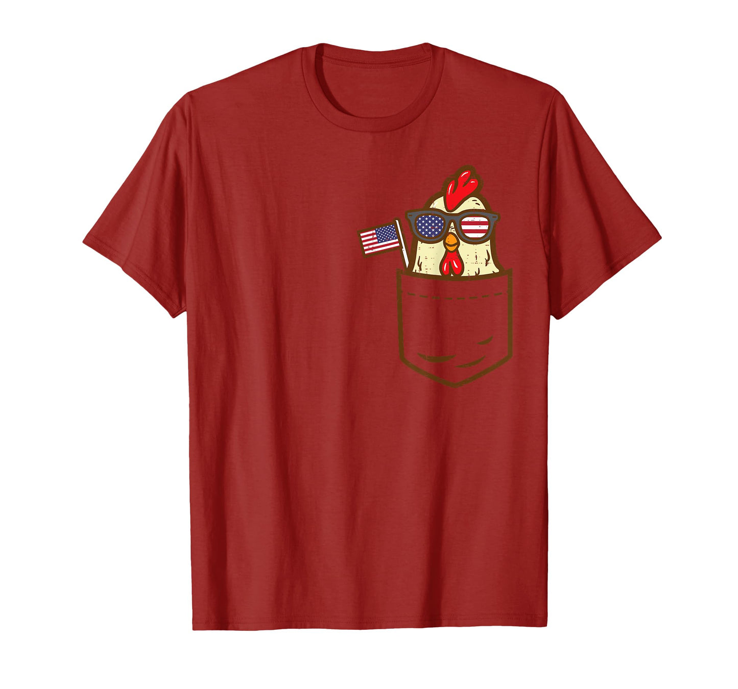 Chicken Pocket Farm American Flag USA 4th Of July Animal T-Shirt
