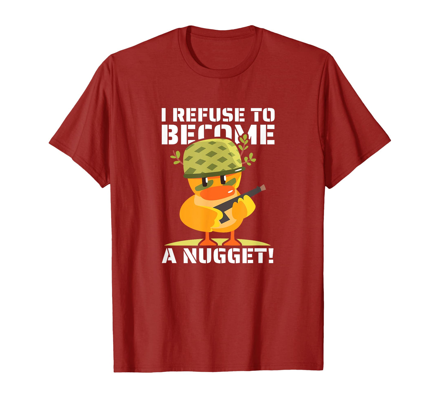 I Refuse To Become a Nugget! Kawaii Armed Chicken Hilarious T-Shirt