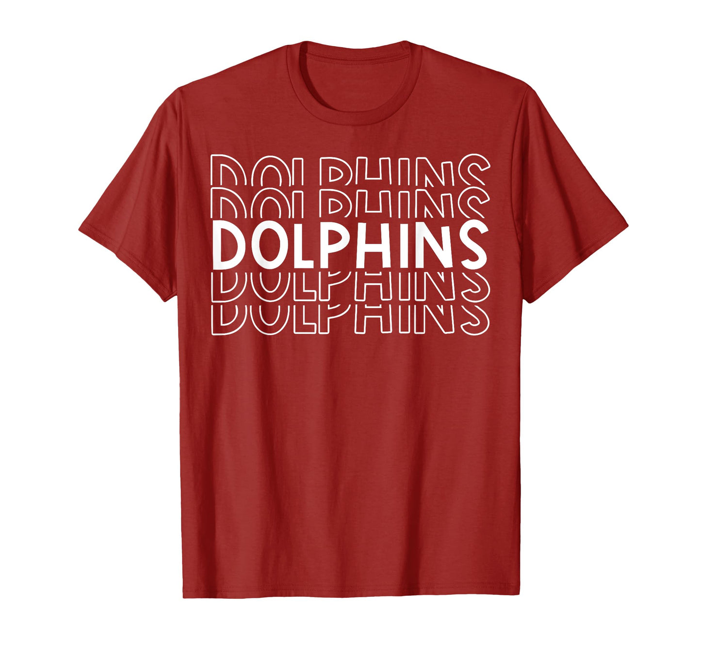 Dolphins School Sports Team Mascot Town Go College Athlete T-Shirt
