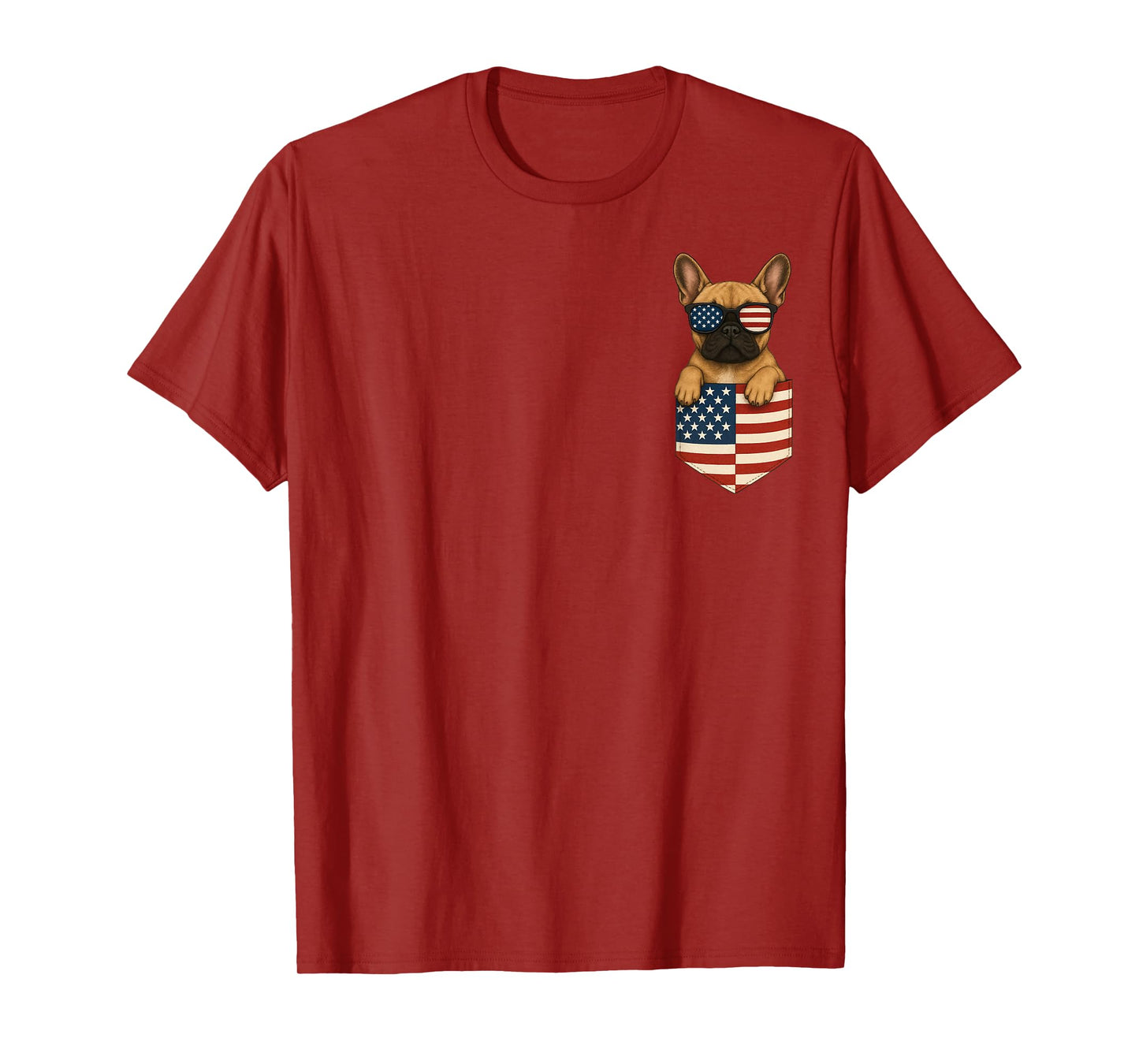 French Bulldog Pocket American frenchie 4th of july T-Shirt