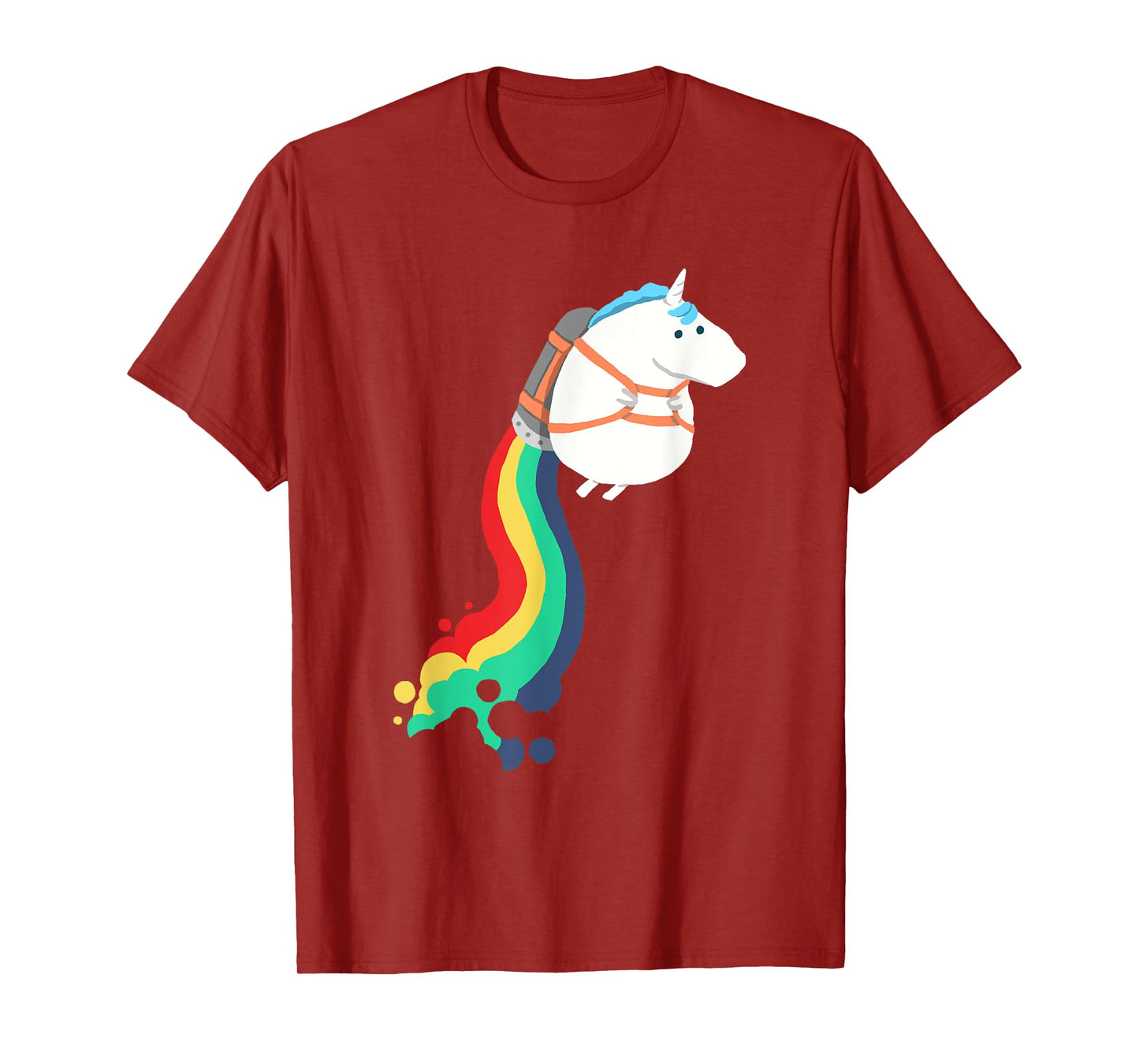 cute funny unicorn on rainbow jetpack graphic T-Shirt