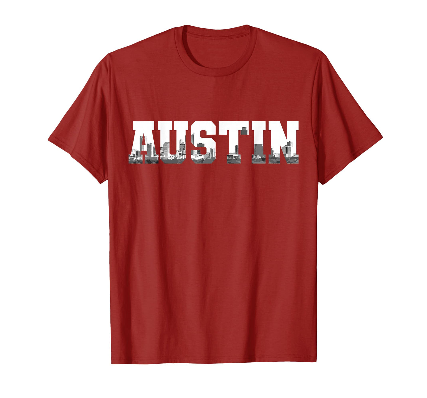 Austin Texas Skyline Pride Black & White Vintage T-Shirt