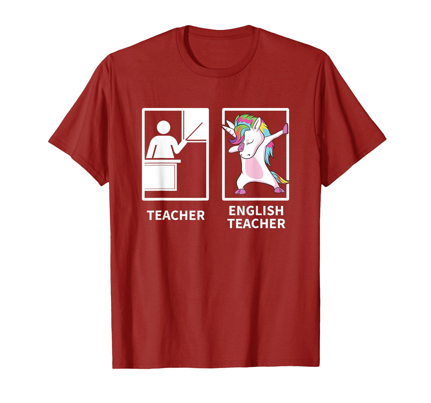 Dabbing Unicorn Shirt English Teacher Gift Men Women Kids T-Shirt