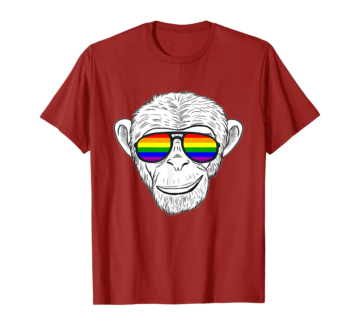 Monkey Chimp With Rainbow Sunglasses Rainbow Monkey T-Shirt