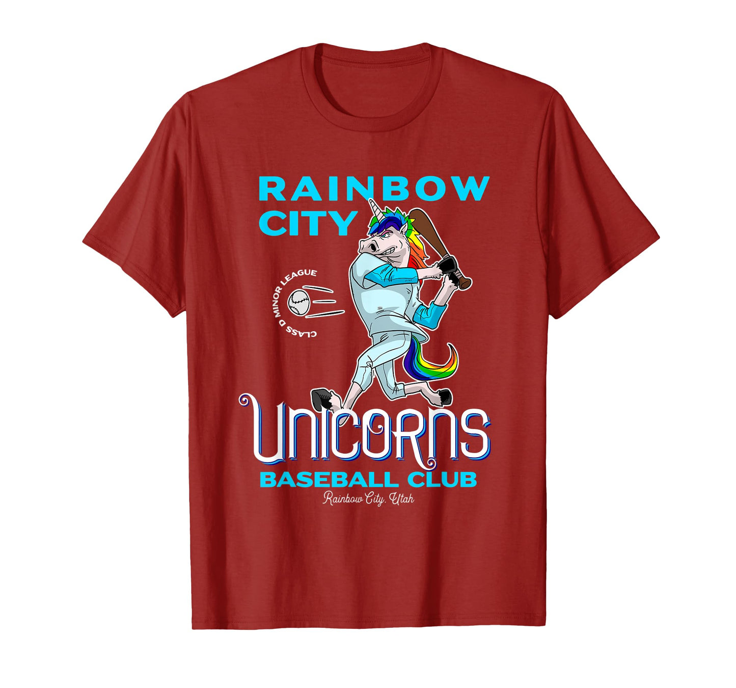 Rainbow City Unicorns Minor League Baseball Team T-Shirt
