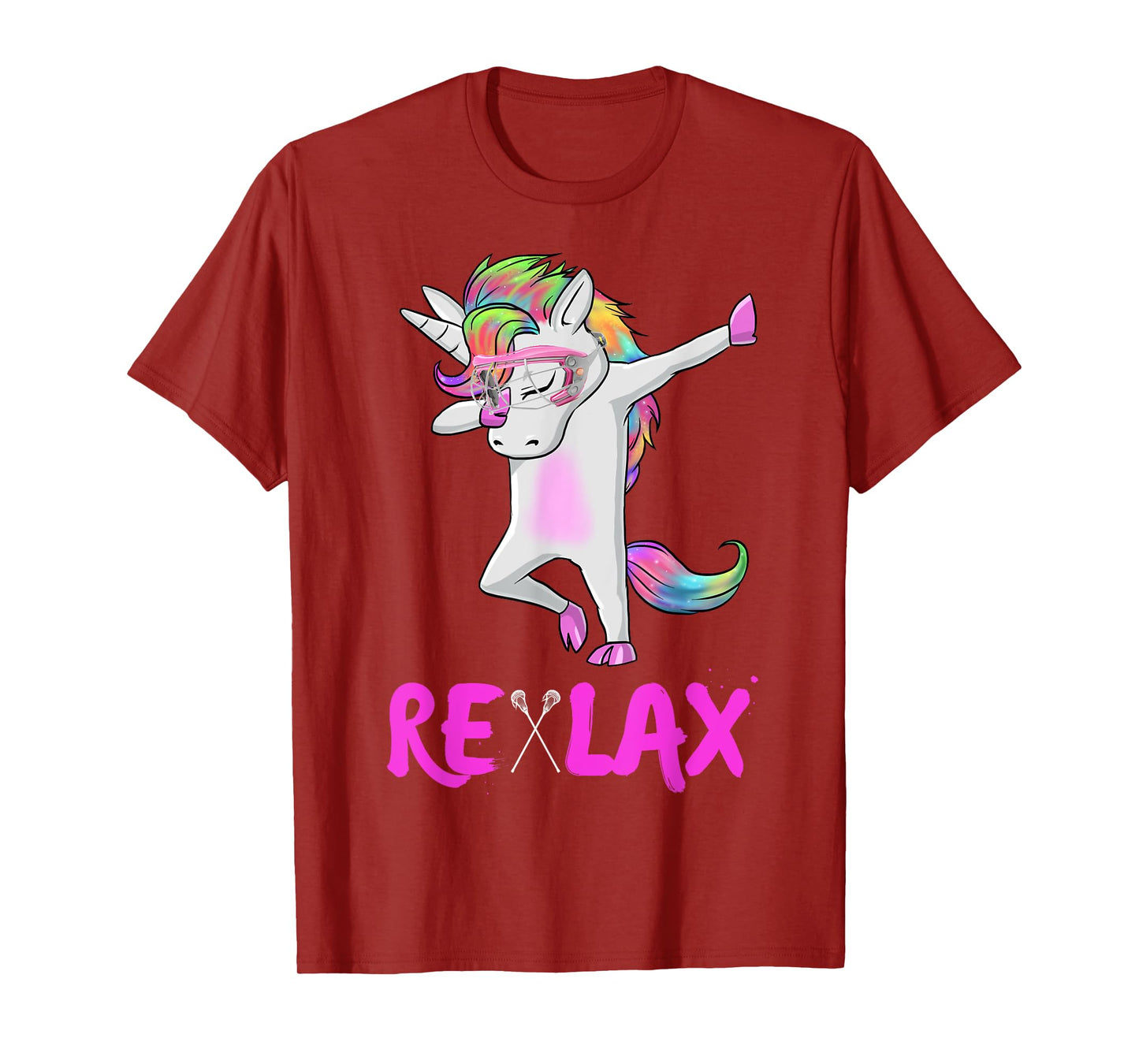 reLAX unicorn dab youth lacrosse Tees Lacrosse funny T-shirt