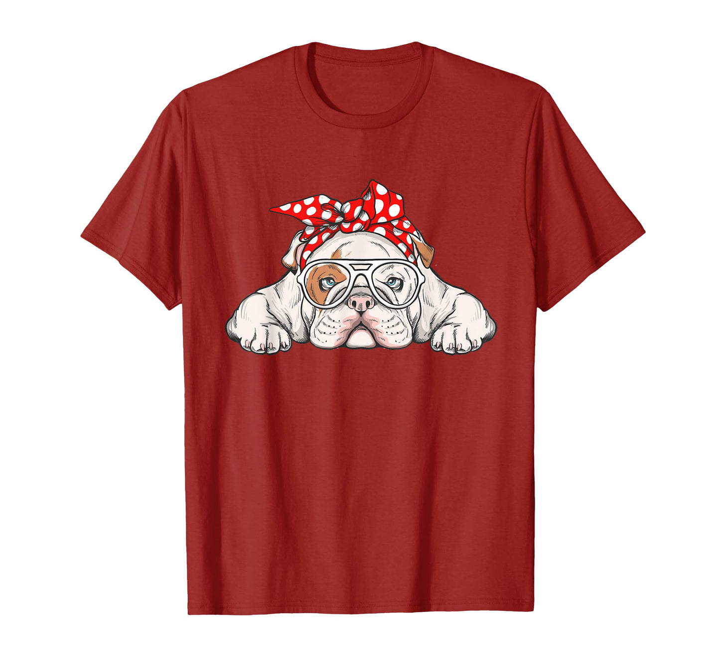 English Bulldog With Bandana - Dog Animal Lover Puppy Owner T-Shirt