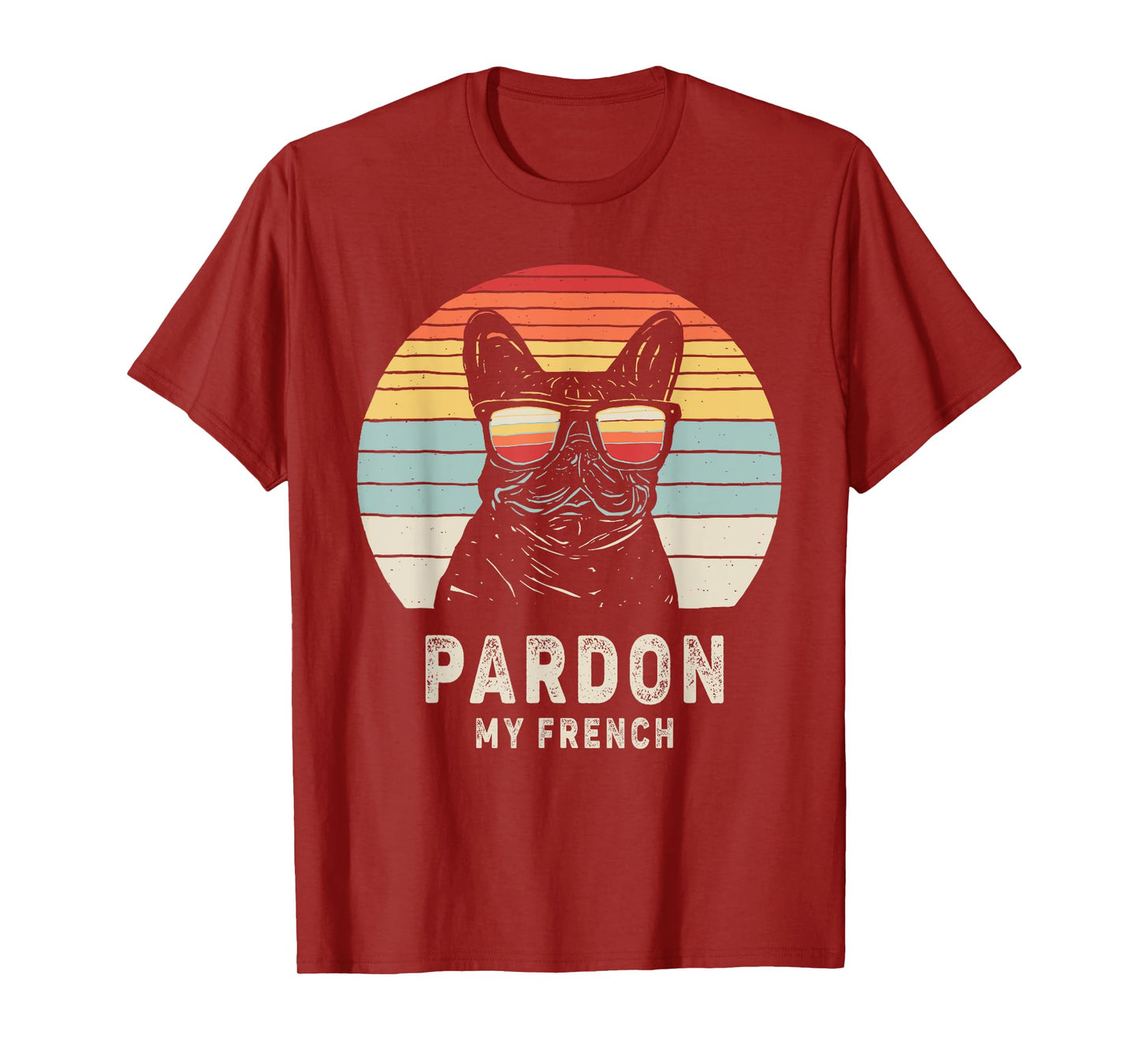 Vintage Retro Pardon My French Frenchie Bulldog Dog T-Shirt