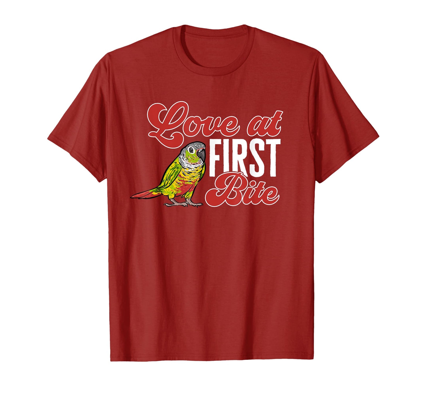 Green Cheek Conure Love At First Bite Parrot Bird Conure T-Shirt
