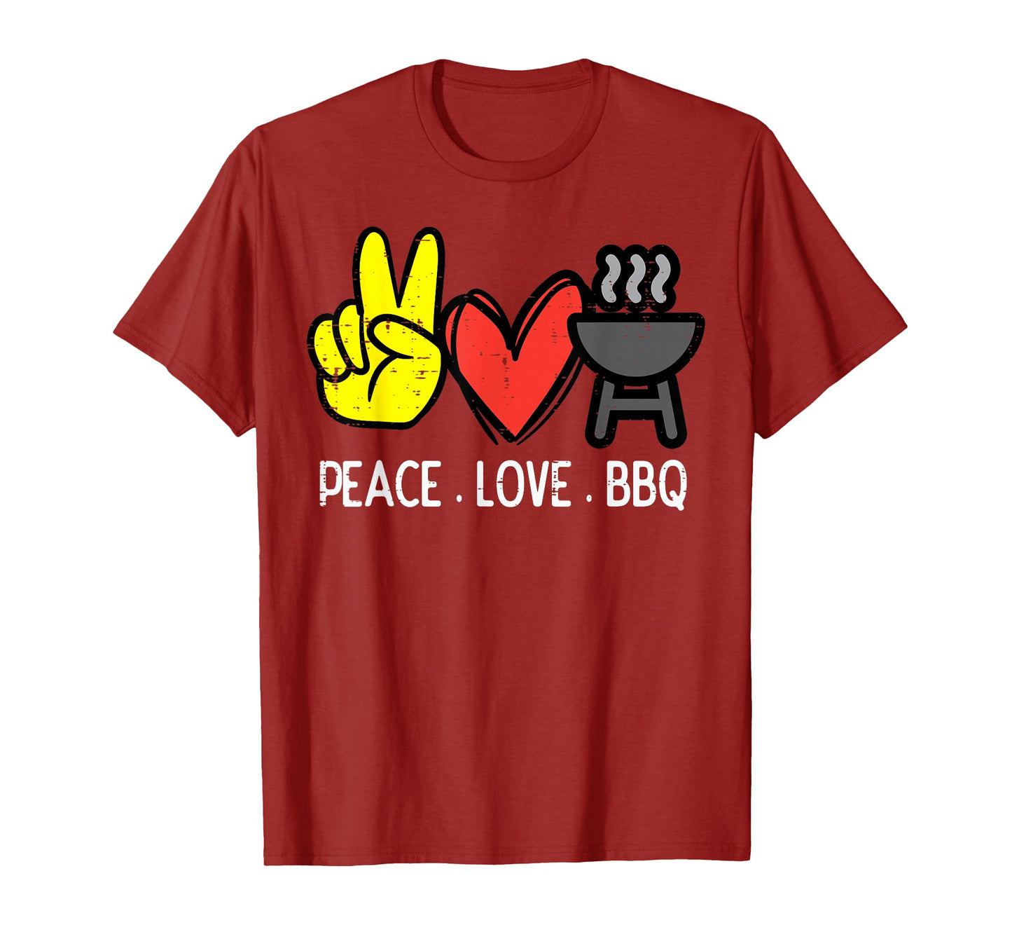 Peace Love Bbq Retro Barbecue Meat Grilling Men Women Kids T-Shirt