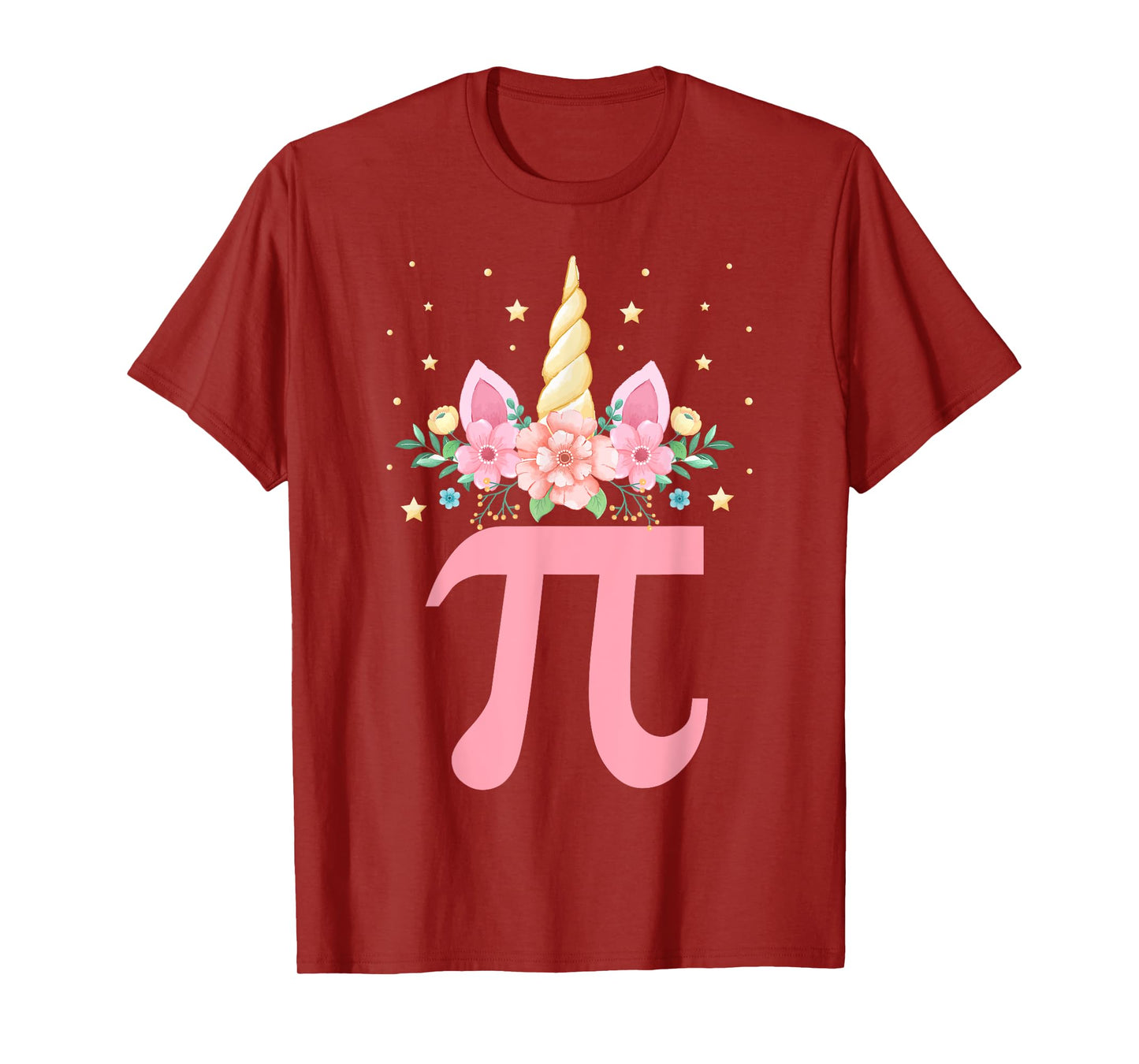 Cute Unicorn Pi day Floral Kids Boys Girls Math Teachers T-Shirt