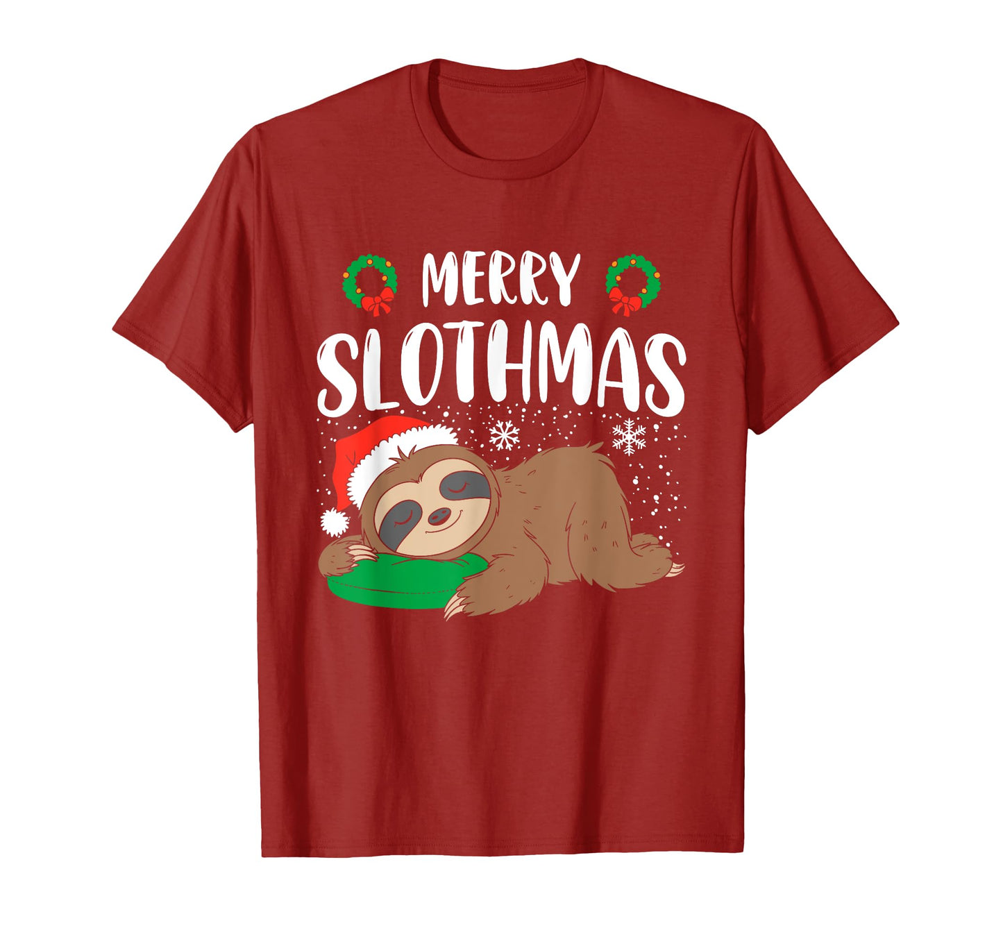 Merry Slothmas Christmas Pajama for Sloth Lovers T-Shirt