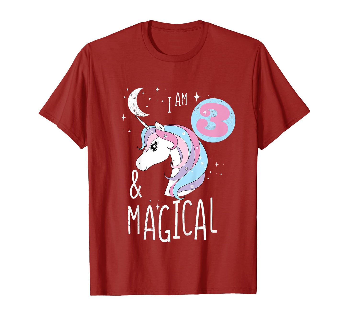 I AM 3 And Magical Unicorn 3rd Birthday 3 Years Girl T-Shirt