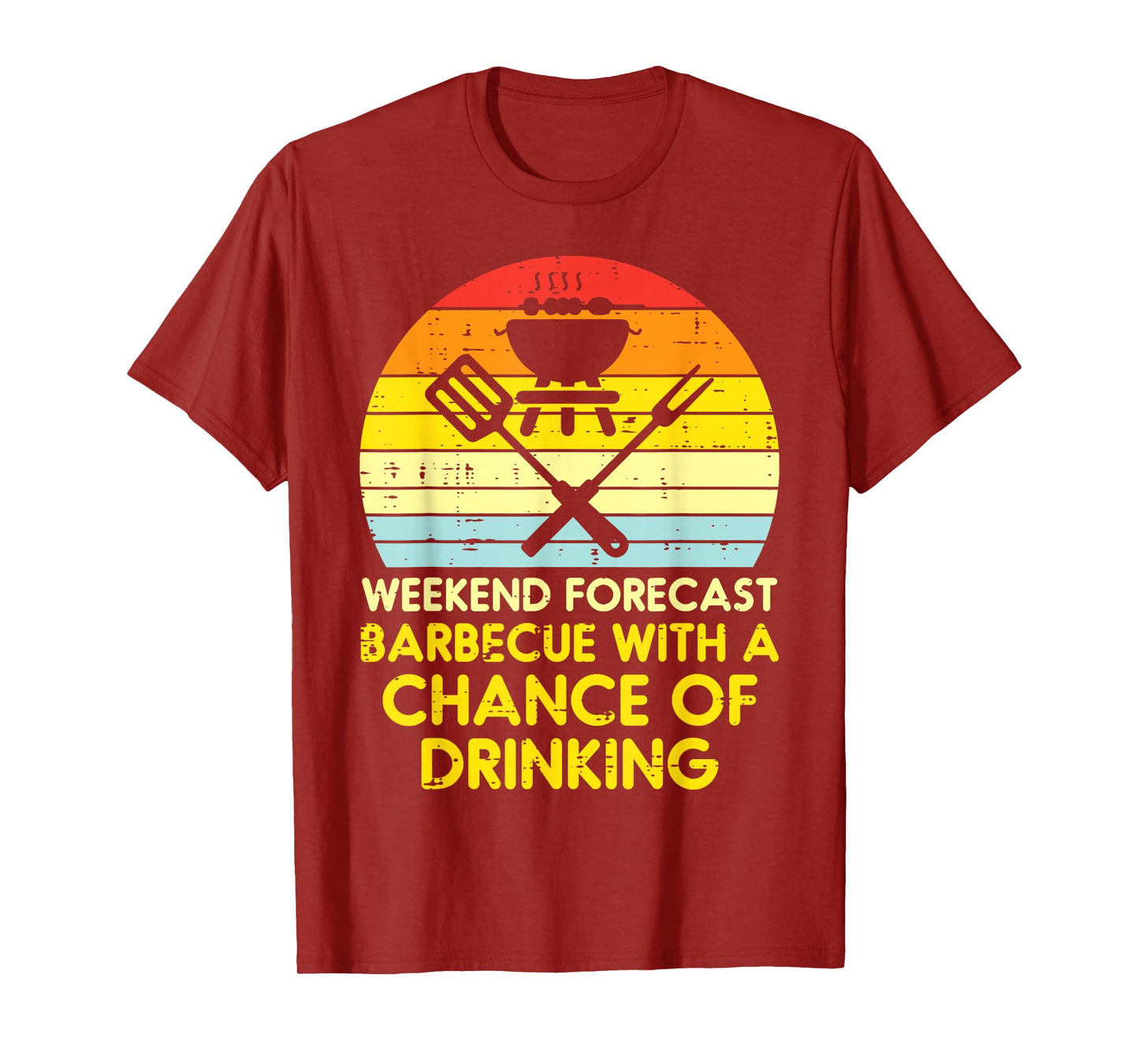 Weekend Forecast Barbecue Funny Bbq Grilling Dad Men Women T-Shirt