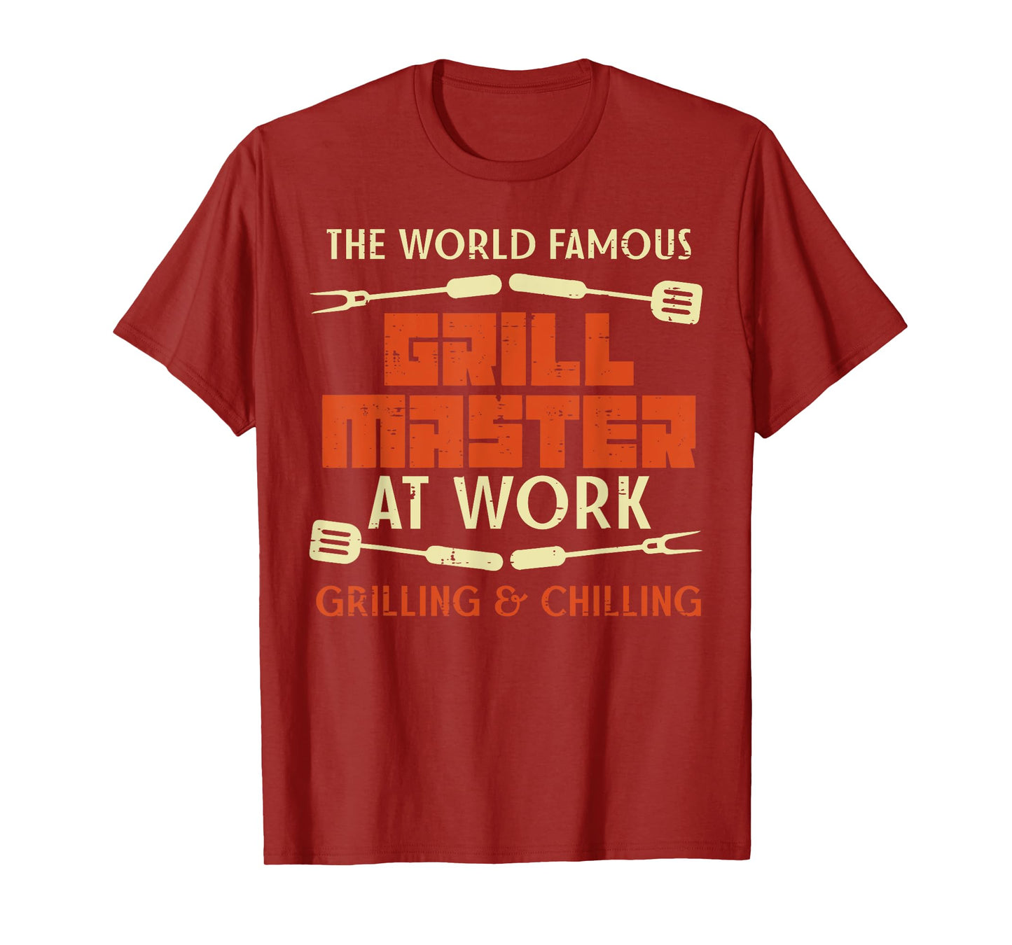 Grill Master At Work Grilling Chilling Funny Bbq Pitmaster T-Shirt