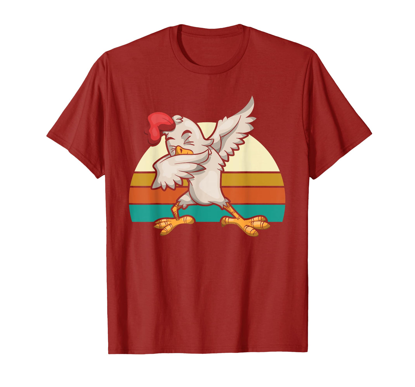 Retro Dabbing Rooster Kids Gift Funny Chicken T-Shirt