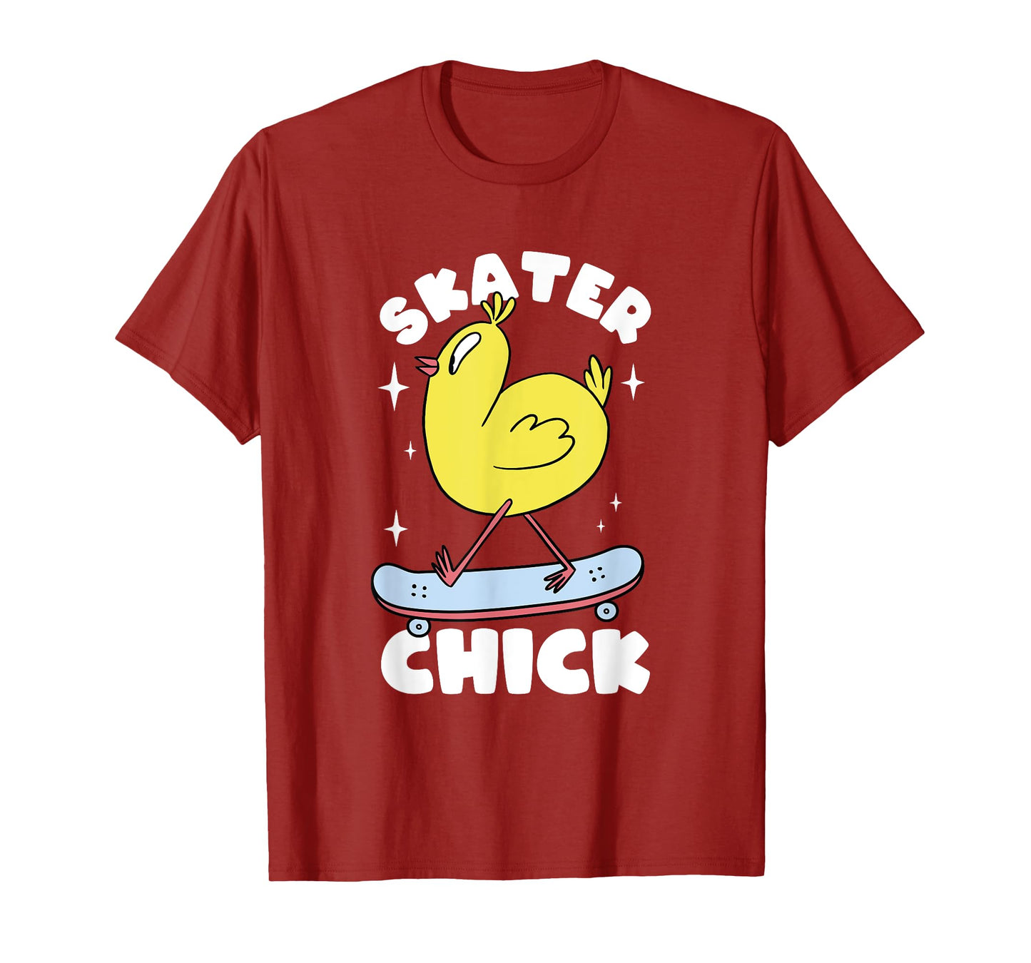 Skater Chick Cute Chicken Skateboard Skateboarding Girls T-Shirt