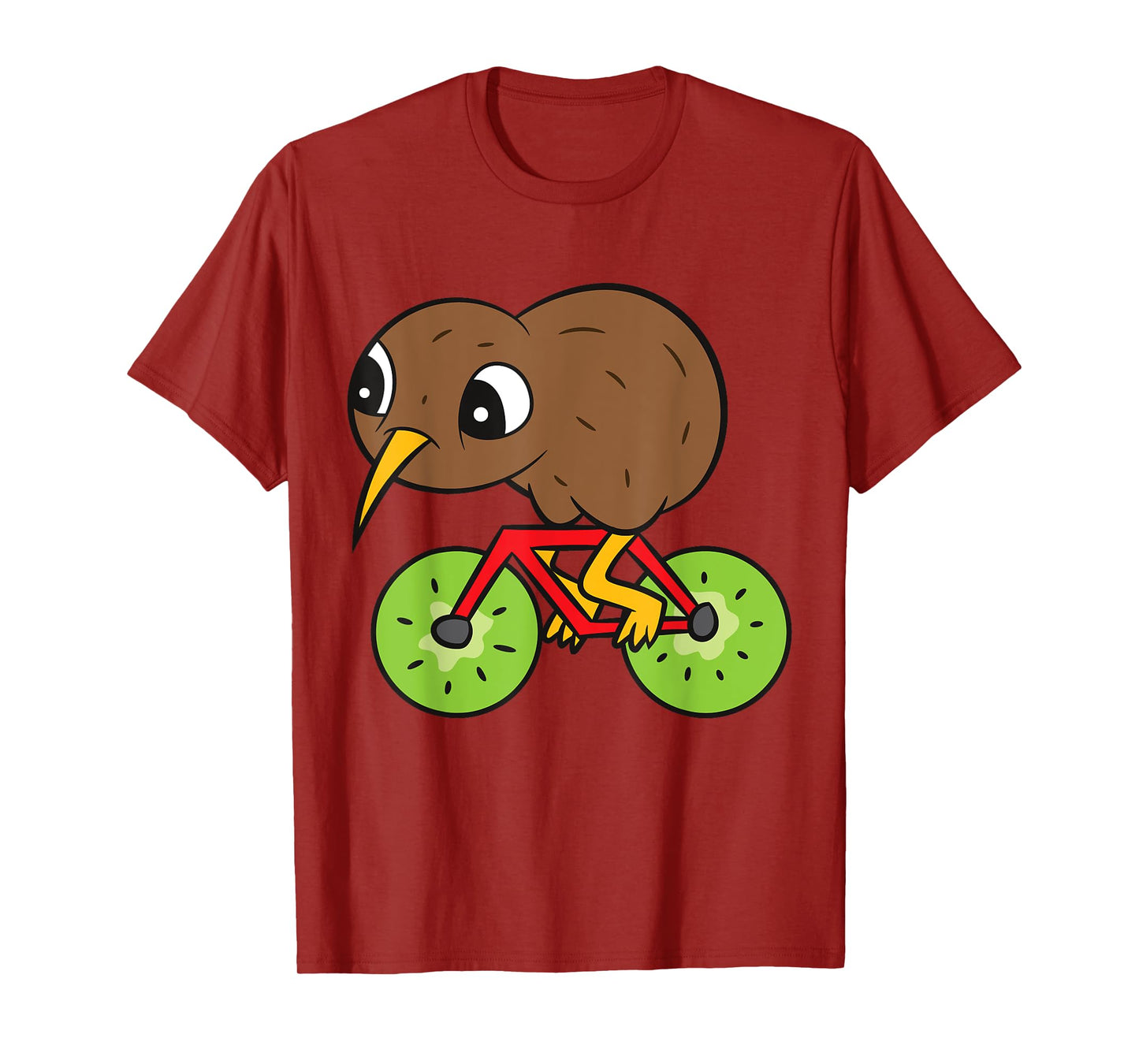 Kiwi Bird On Kiwi Bicycle Kawaii Kiwi T-Shirt