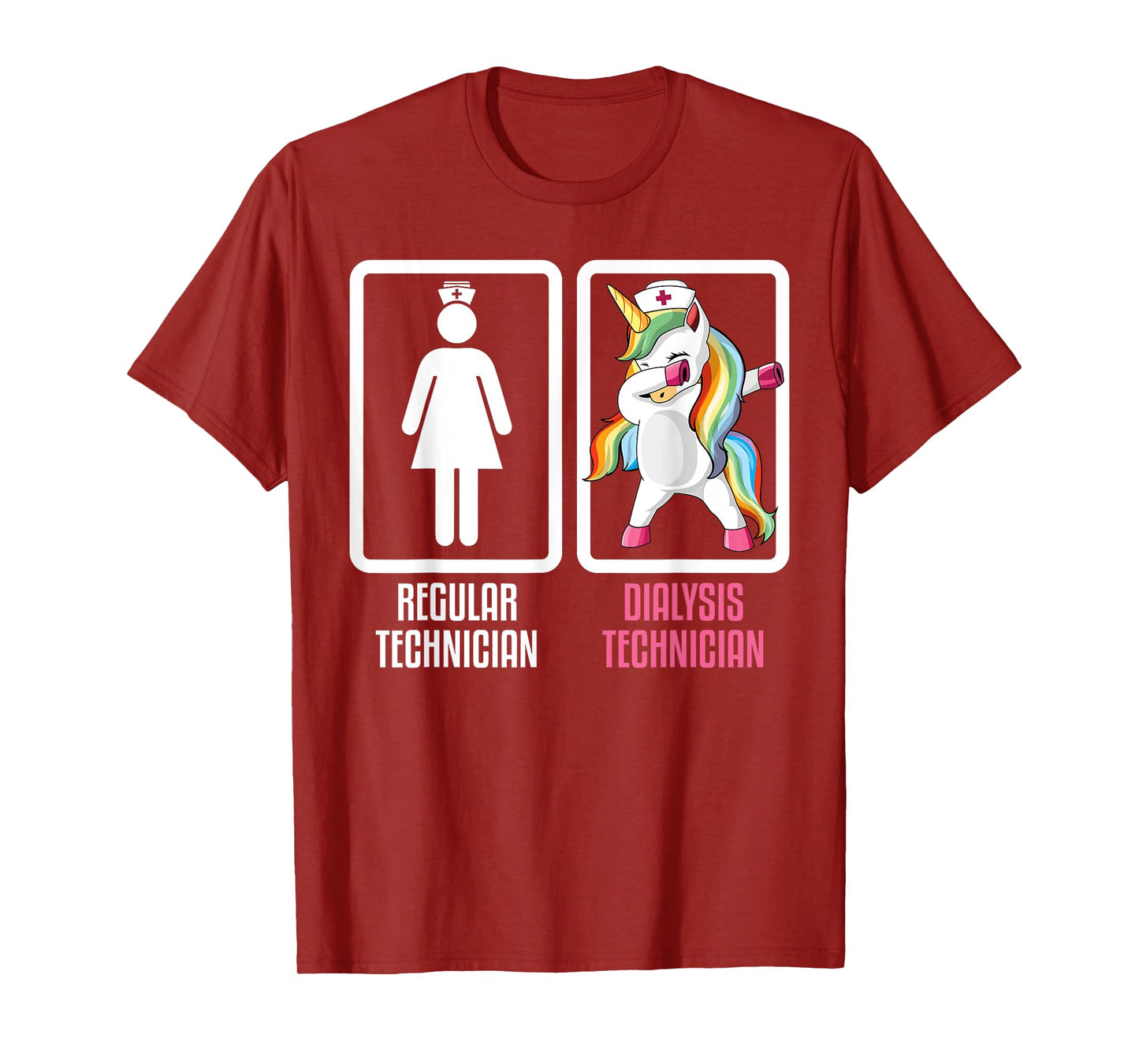 Regular Technician Vs Dabbing Unicorn Dialysis Technician T-Shirt