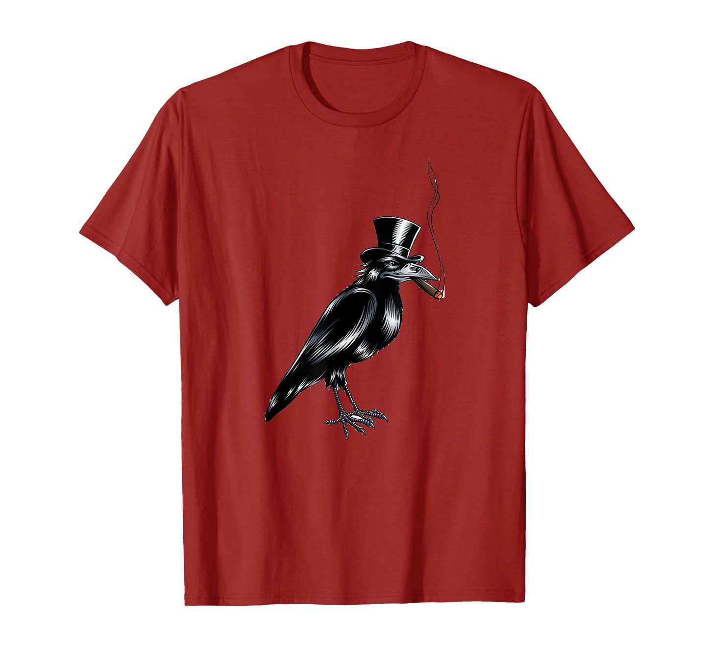 Black Crow Top Hat Smoking Cigar Graphic Art T-Shirt T-Shirt
