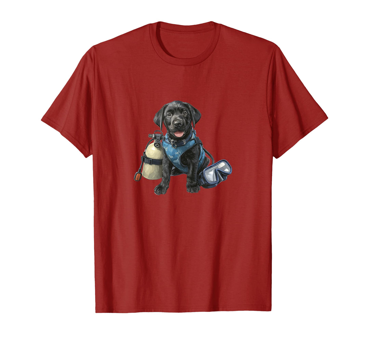 Funny Black Lab Puppy in Scuba Diving Gear T-Shirt
