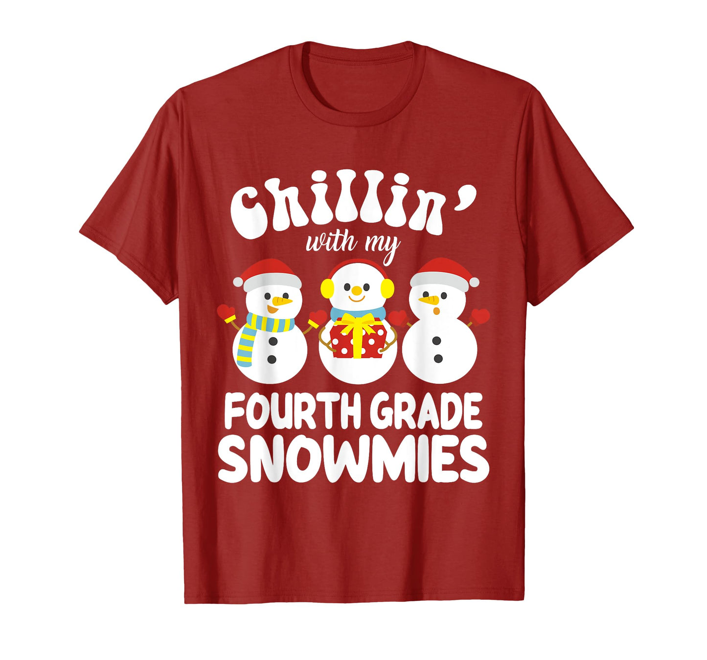 Teacher Christmas Fourth Grade Teacher Xmas Shirt - Black, Small, Unisex-Kids T-Shirt