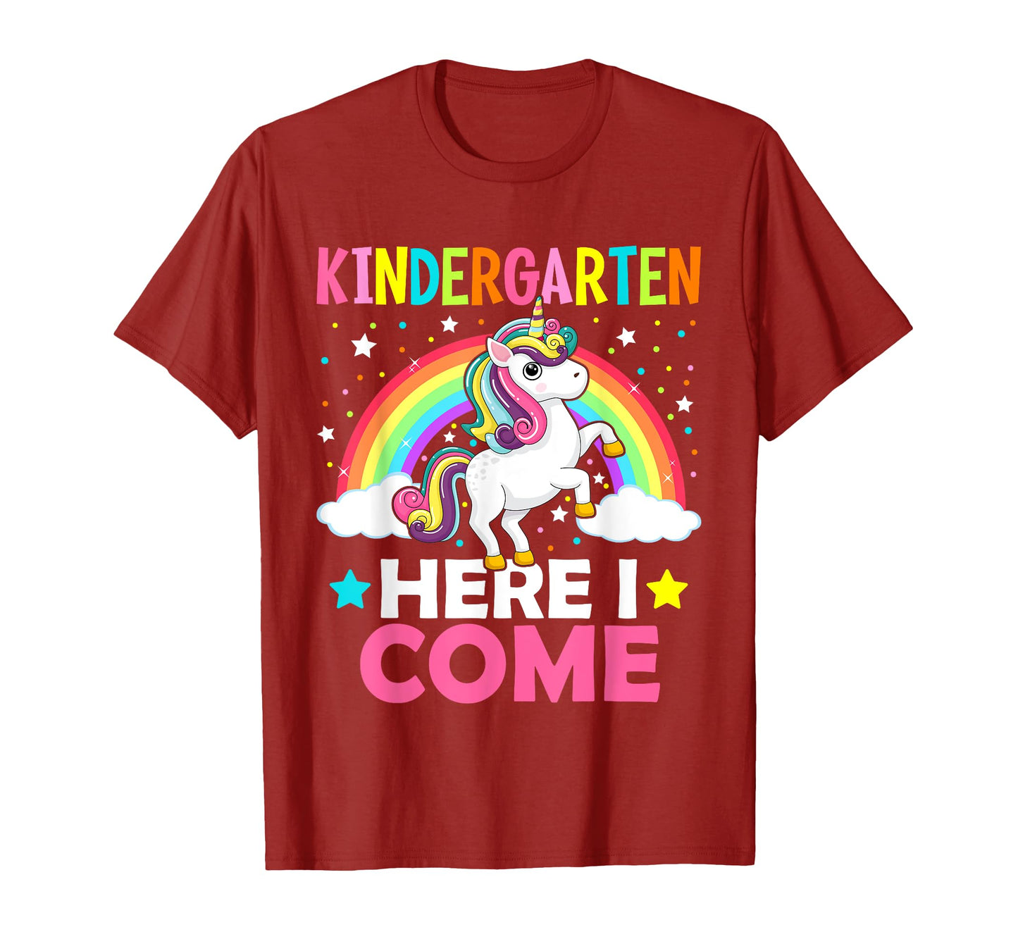 Kindergarten Here I Come Cute Unicorn 1st Day Back To School T-Shirt