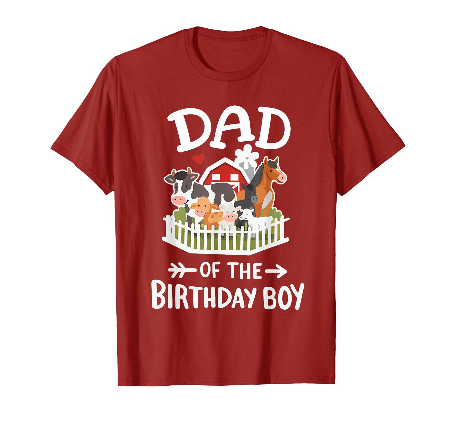 Dad Of The Birthday Boy Farm Animals Bday Family Matching T-Shirt