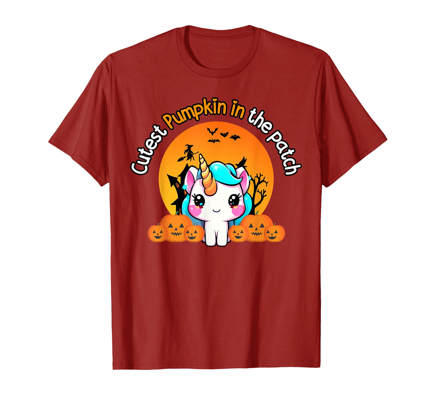 Cutest Pumpkin In The Patch Unicorn witch Halloween kawaii T-Shirt