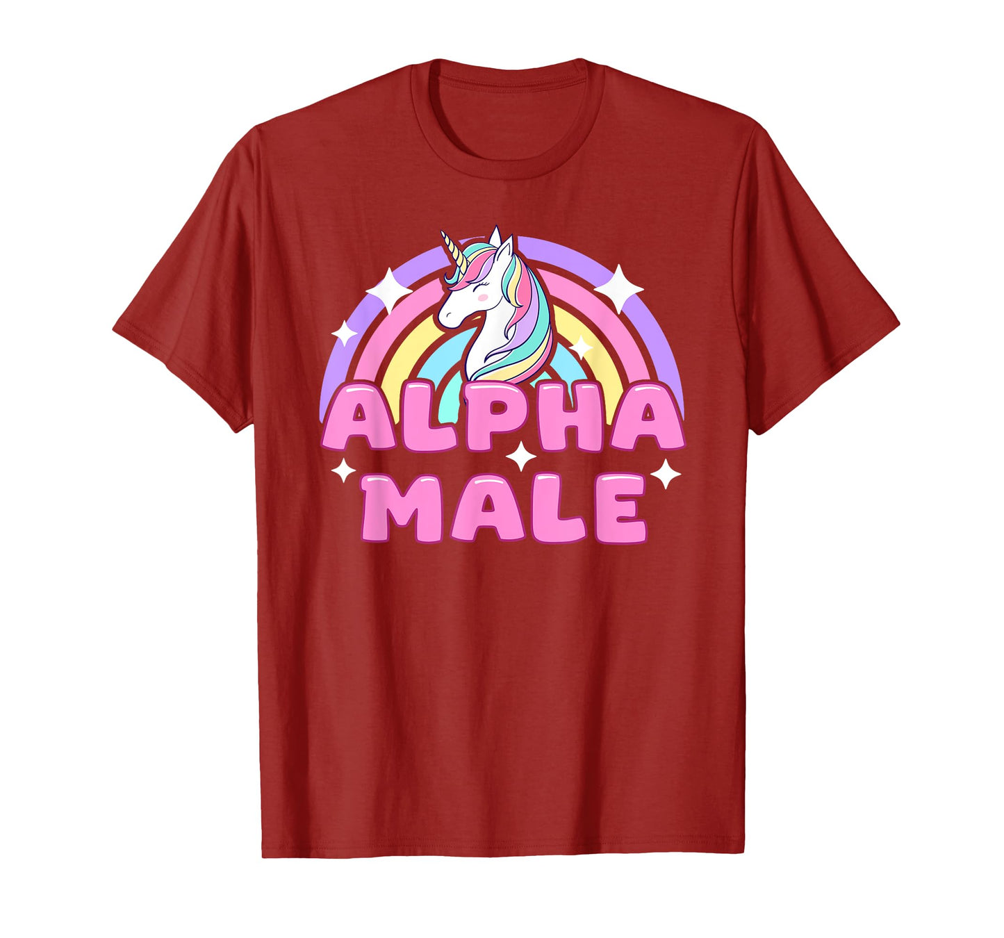 Alpha Male Unicorn Funny Sarcastic Ironic Pink Y2K Meme T-Shirt