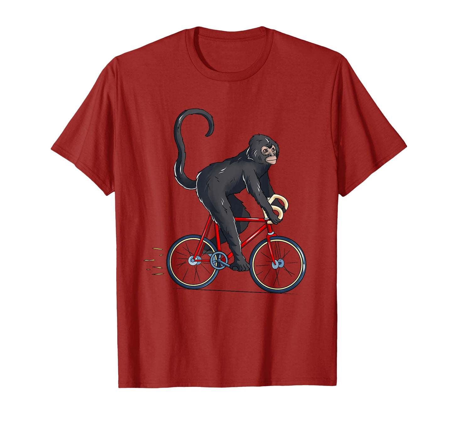 Spider Monkey Riding Bicycle Cute Biker Cyclist T-Shirt