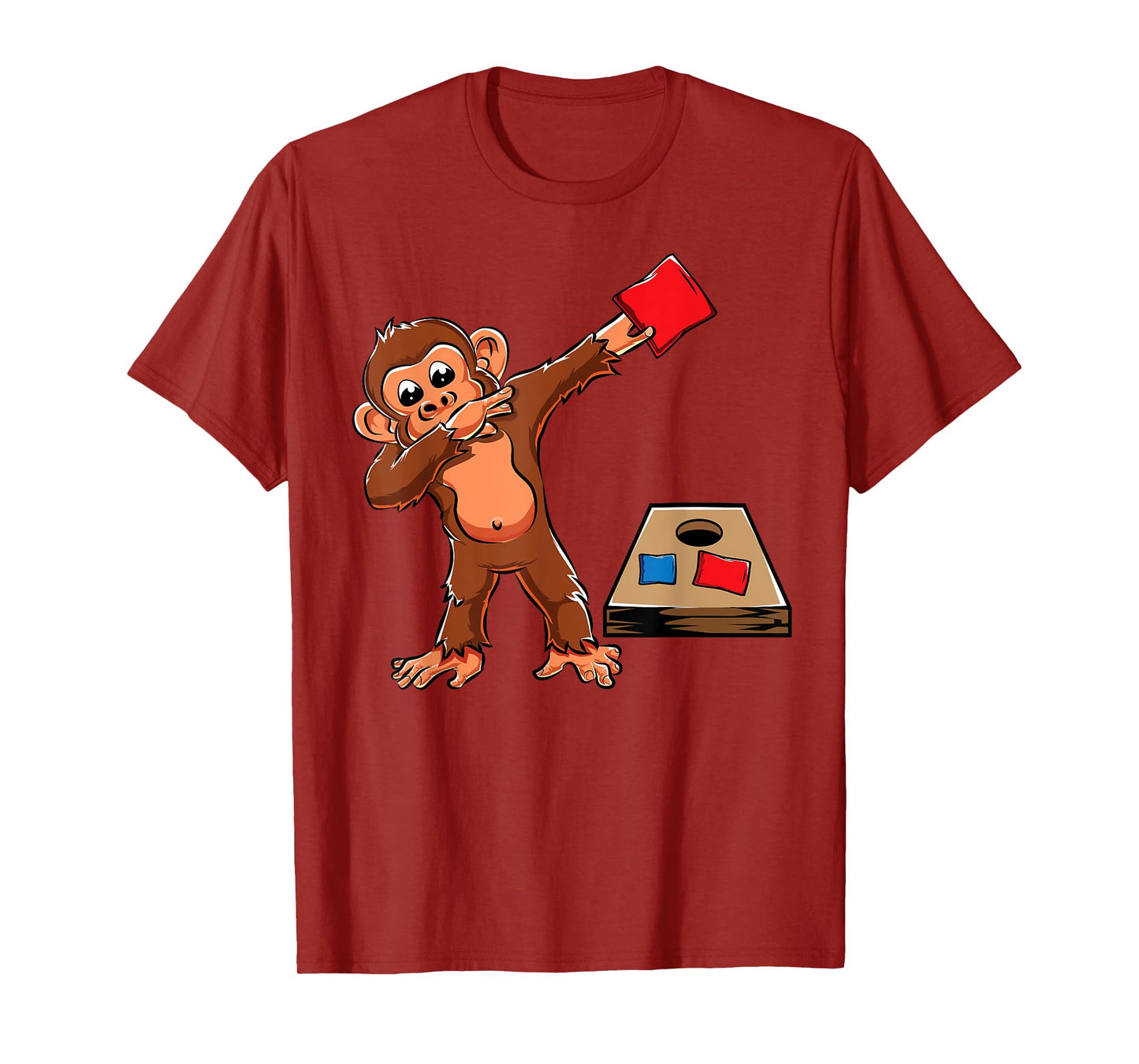 Cute Dabbing Monkey Cornhole Boys Birthday Girls Corn Hole T-Shirt