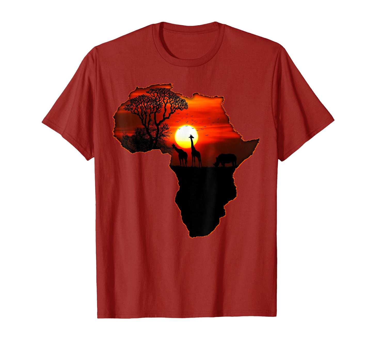 Africa T Shirt Map Of Africa Tee South African Sunset Safari
