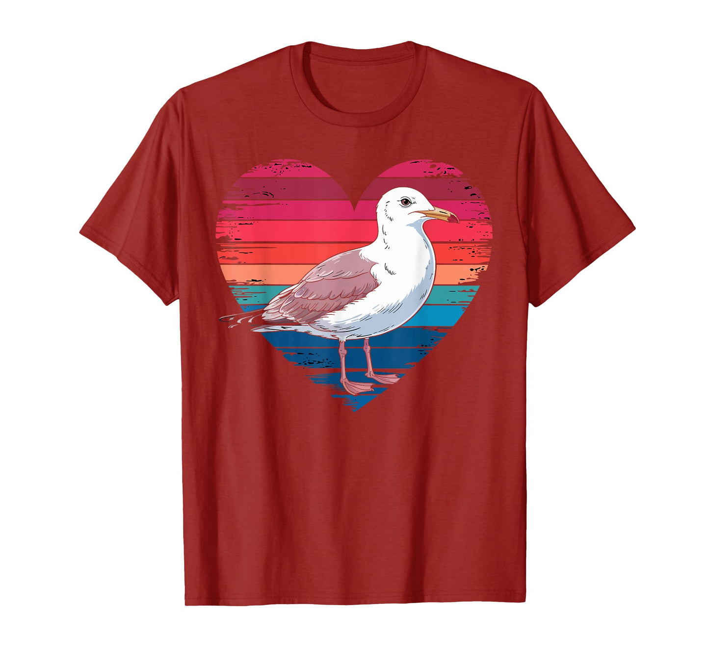 Vintage Seagull Lover Retro Heart Birdwatcher Gifts Women T-Shirt