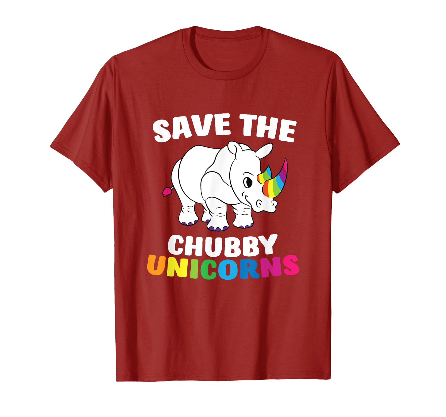 Save The Chubby Unicorns Funny Unicorn Rhino T-Shirt