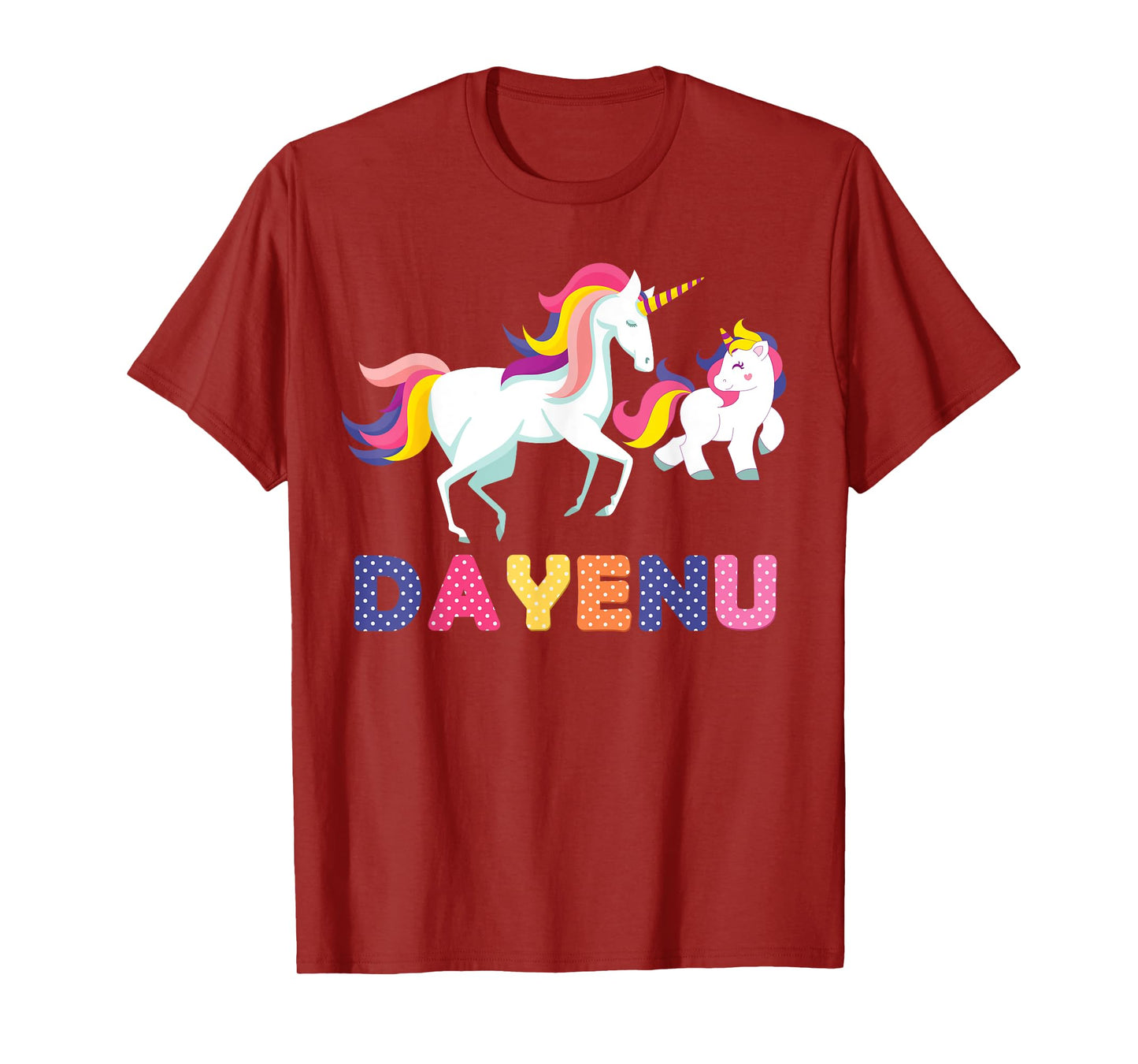 Unicorn Dayenu Passover Matzah Four Cups for Kids Boys Girls T-Shirt