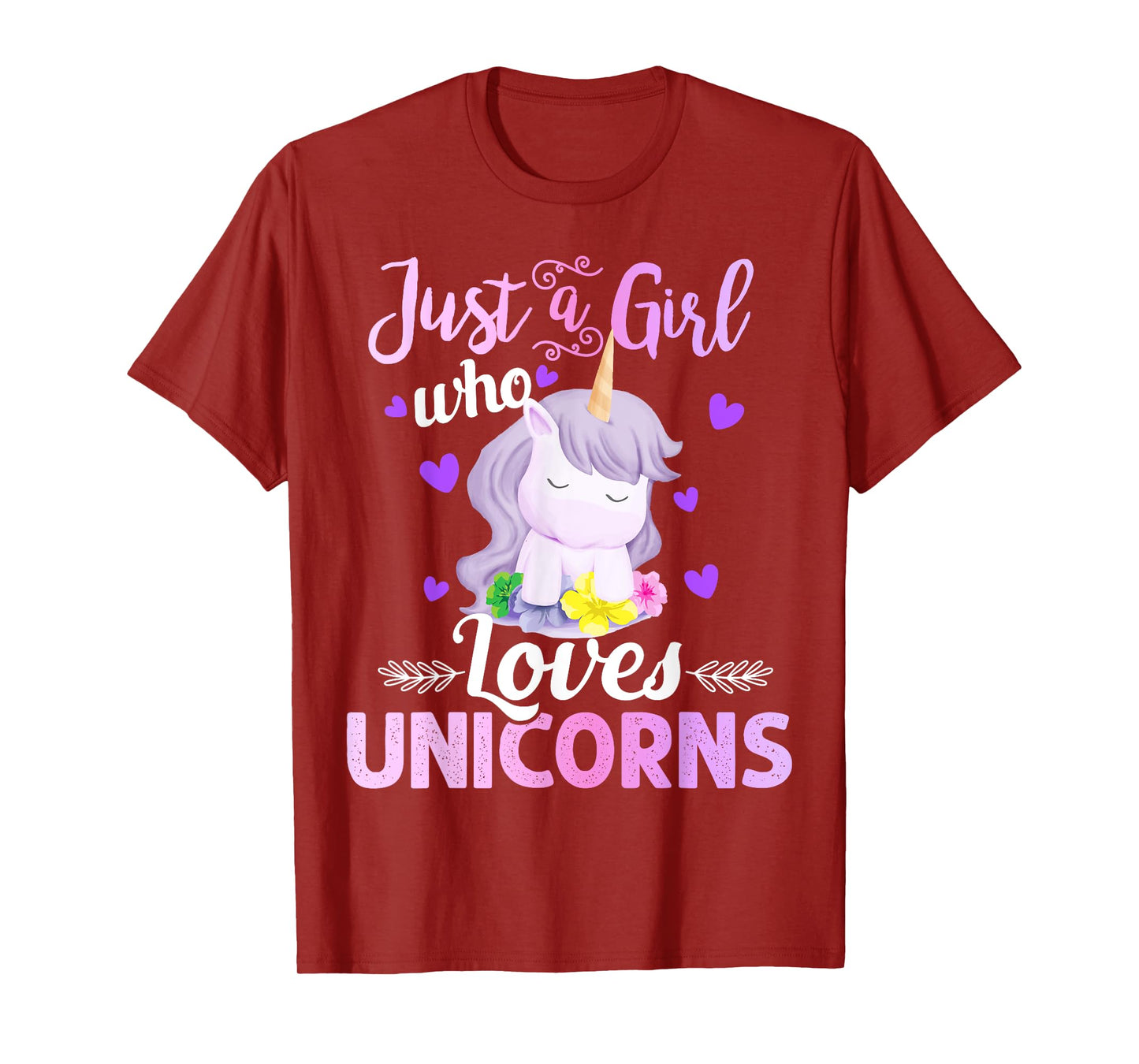 Cute Unicorn Lover Gifts - Just a Girl Who Loves Unicorns T-Shirt