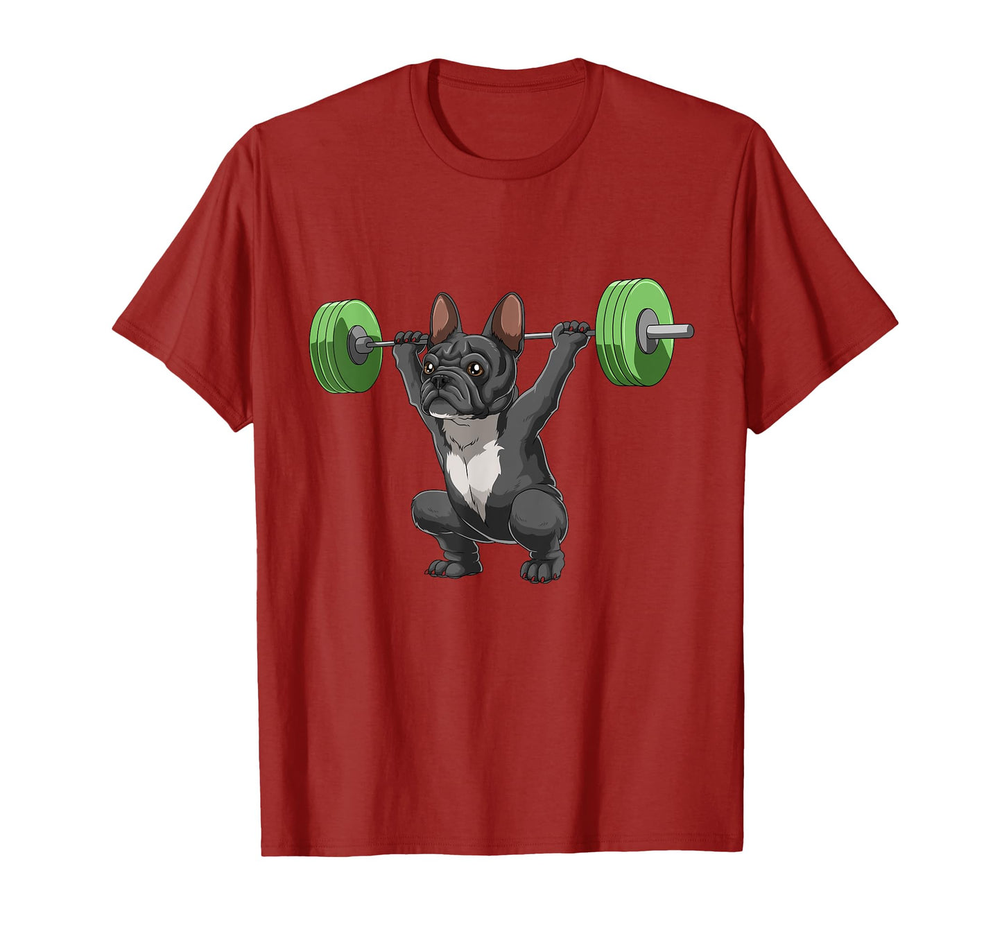 Funny French Bulldog Weightlifting and Bodybuilding Gift T-Shirt