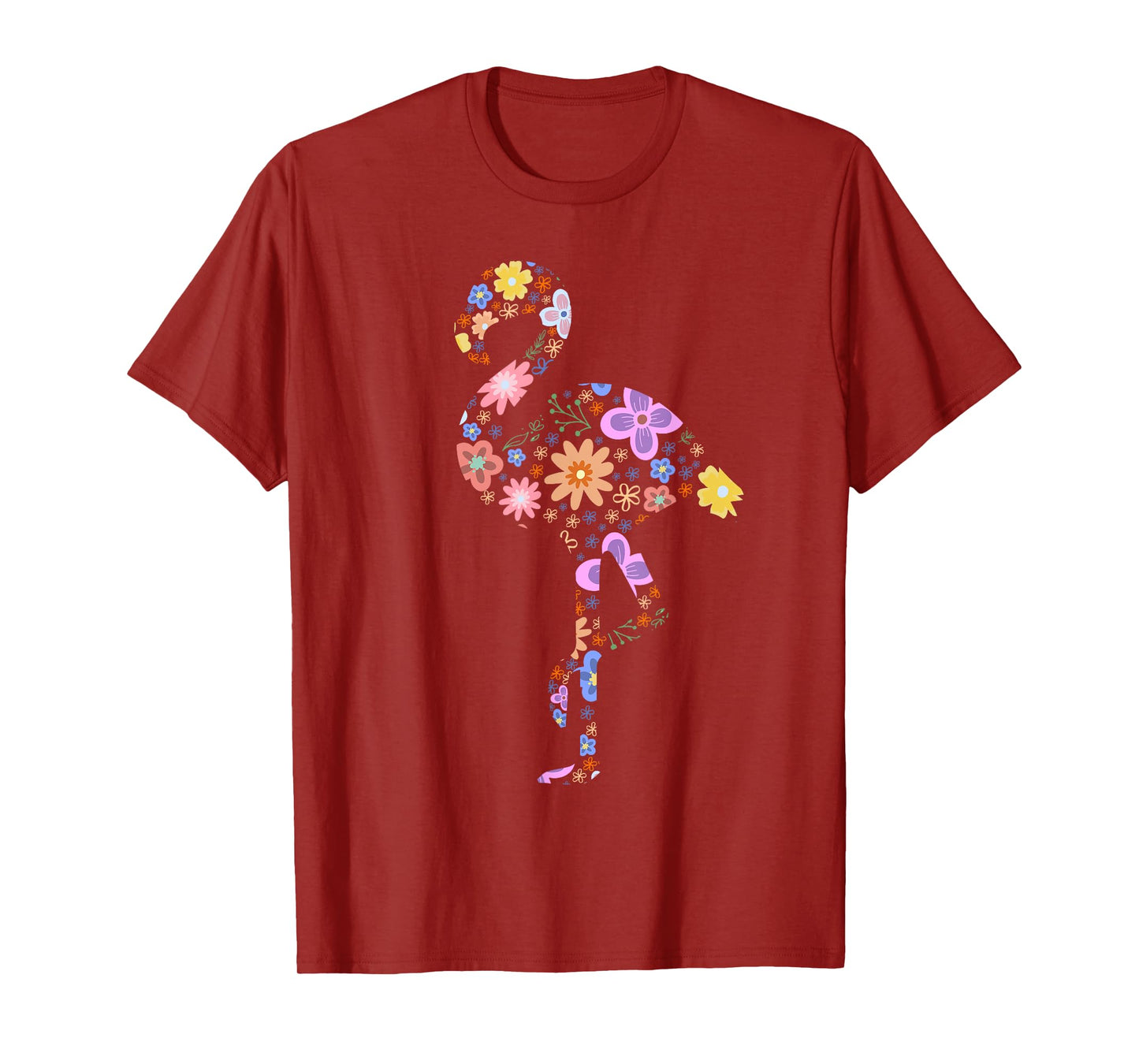 Flamingo Flower Silhouette Lover Gifts Lover Flamingos Gift T-Shirt