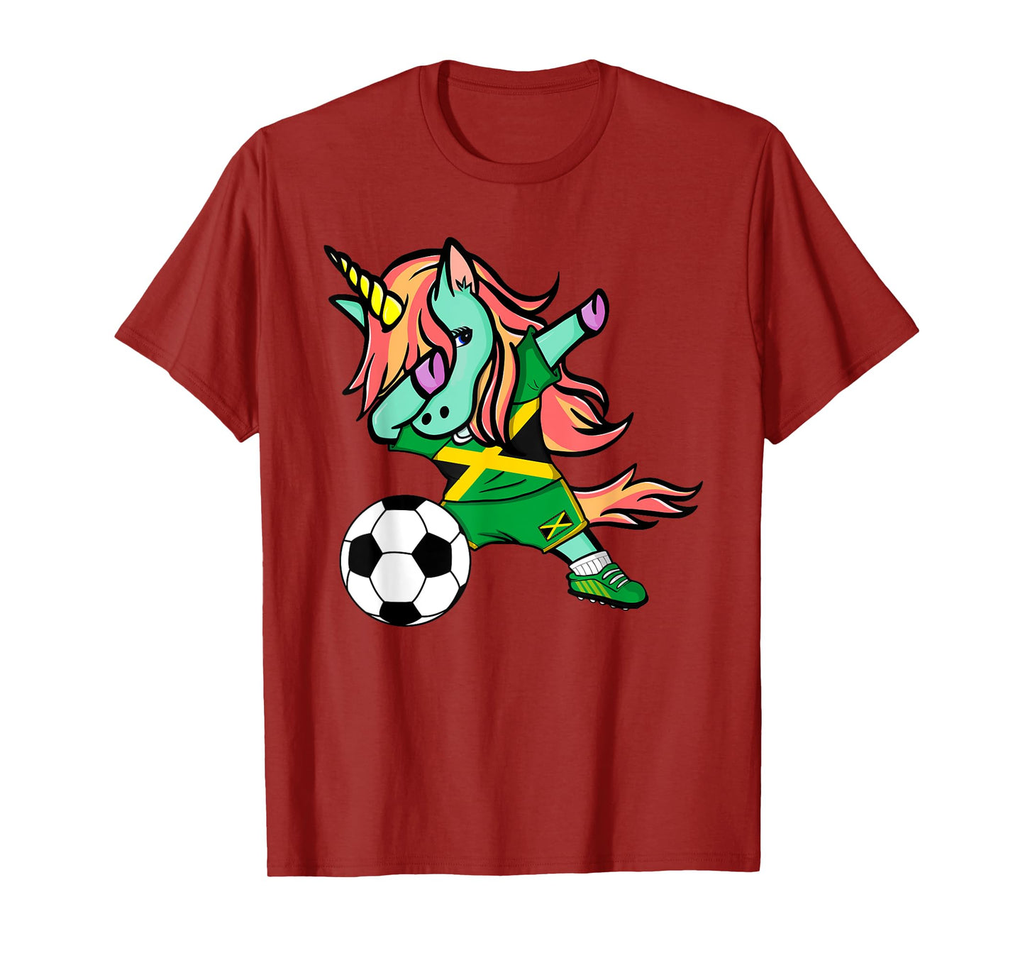 Unicorn Dab Jamaica Soccer Jersey Jamaican Football T Shirt T-Shirt