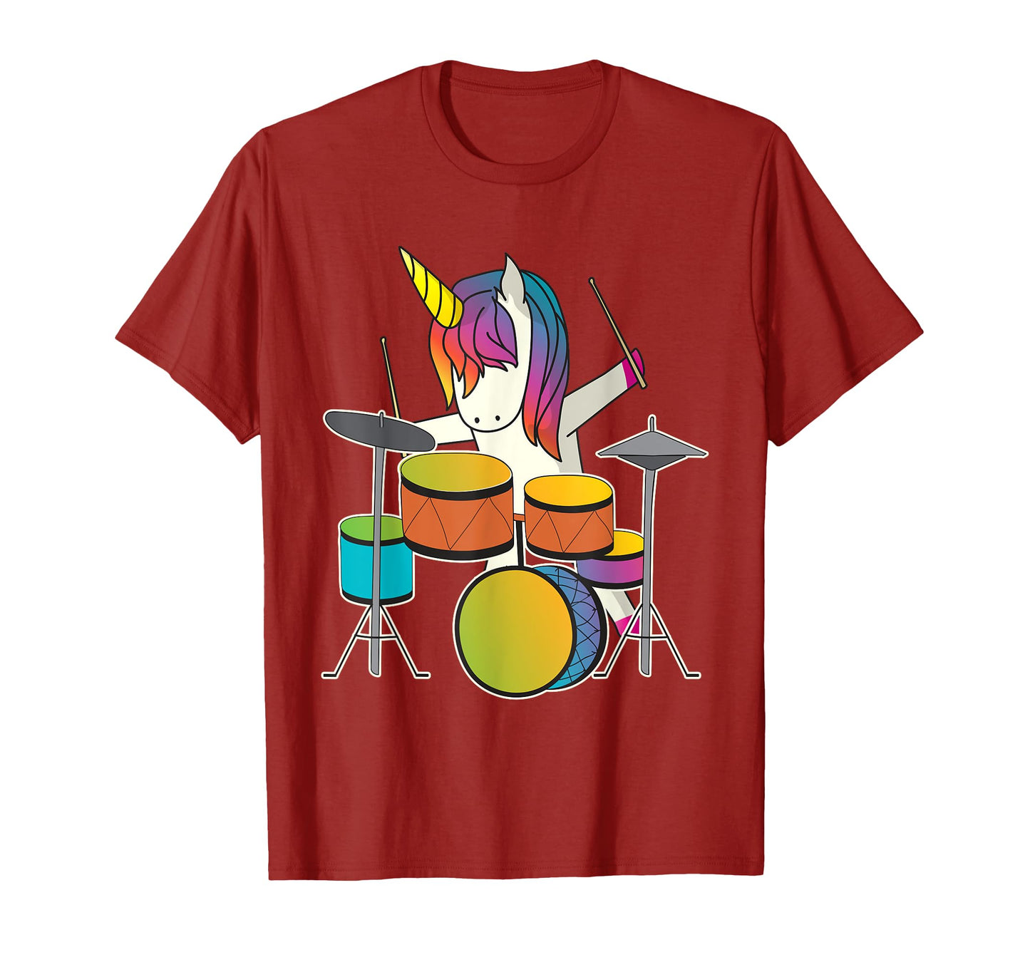 Unicorn Playing Drums Funny Magical Drummer Music Musician T-Shirt