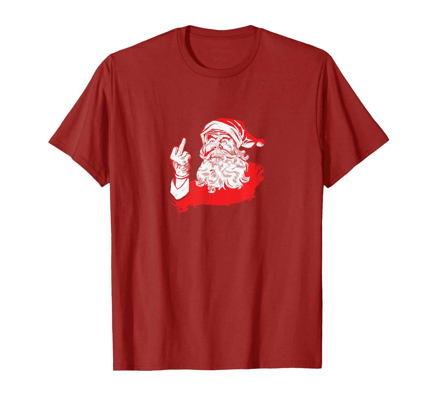 Funny Santa Flipping The Bird & Middle Finger Santa T-Shirt