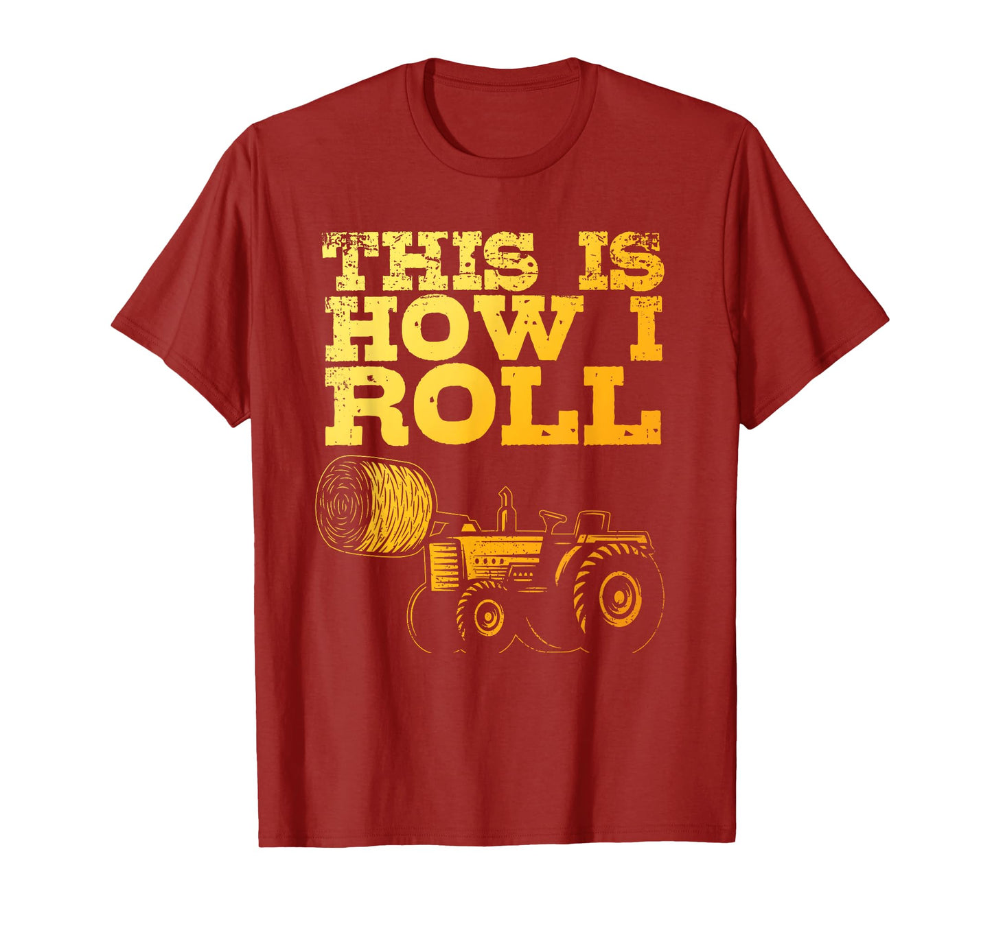 Farmer Art For Men Women Tractor Farming Hay Bale Cow Farmer T-Shirt