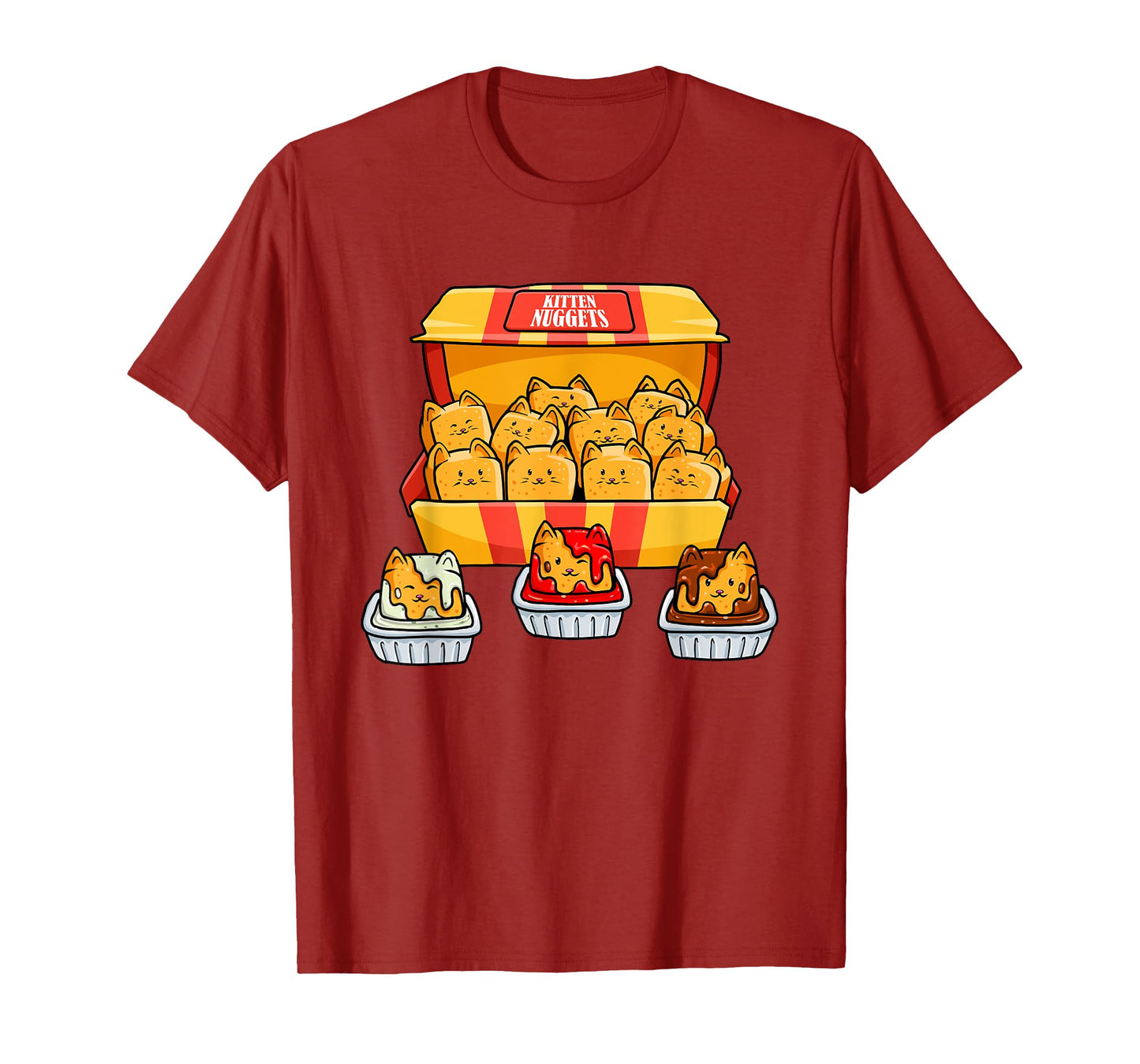 Kitten Nugget Food Pun Kitty Lover Gift Chicken Nuggets Cat T-Shirt for Men Women Girls Kids