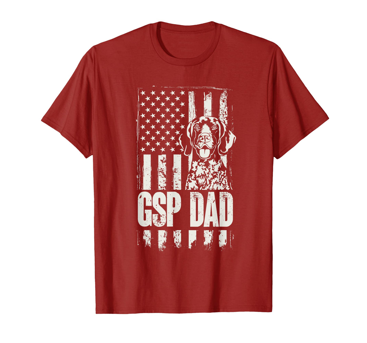 German Shorthaired Pointer GSP Dad Dog American Flag T-Shirt