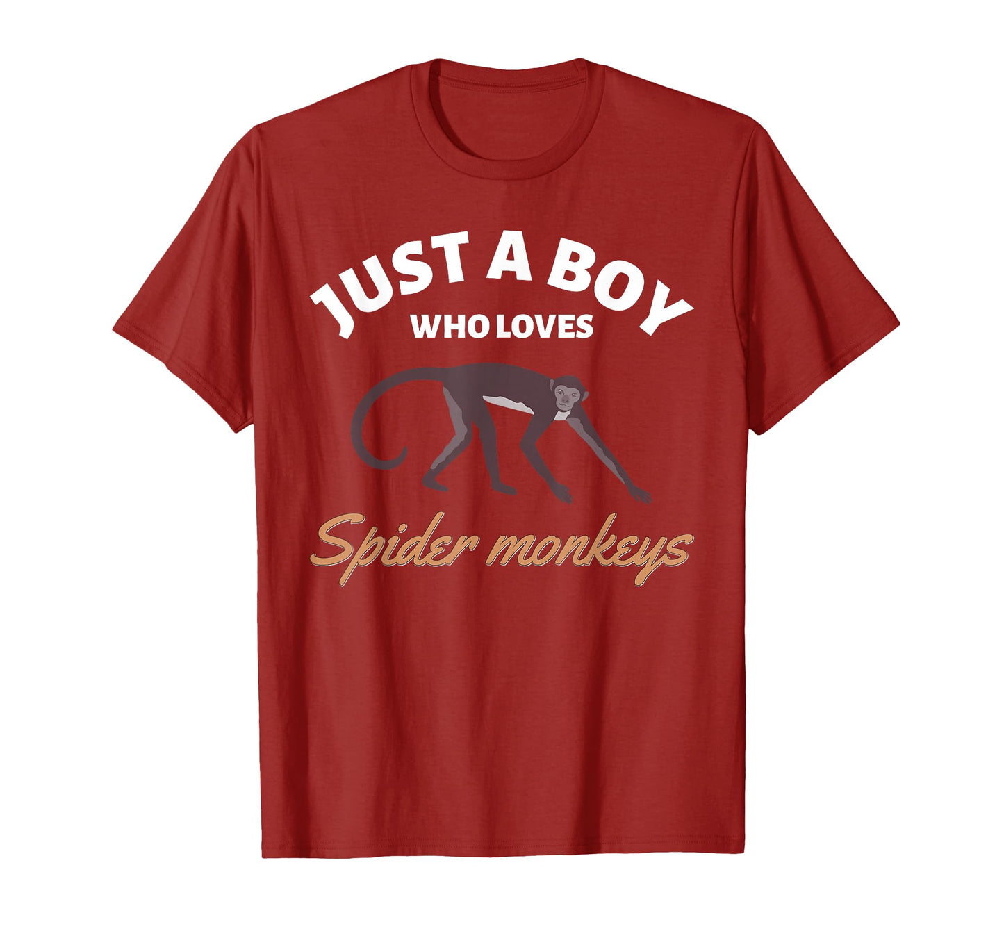 Just A Boy Who Loves Spider Monkeys Endangered Monkey T-Shirt