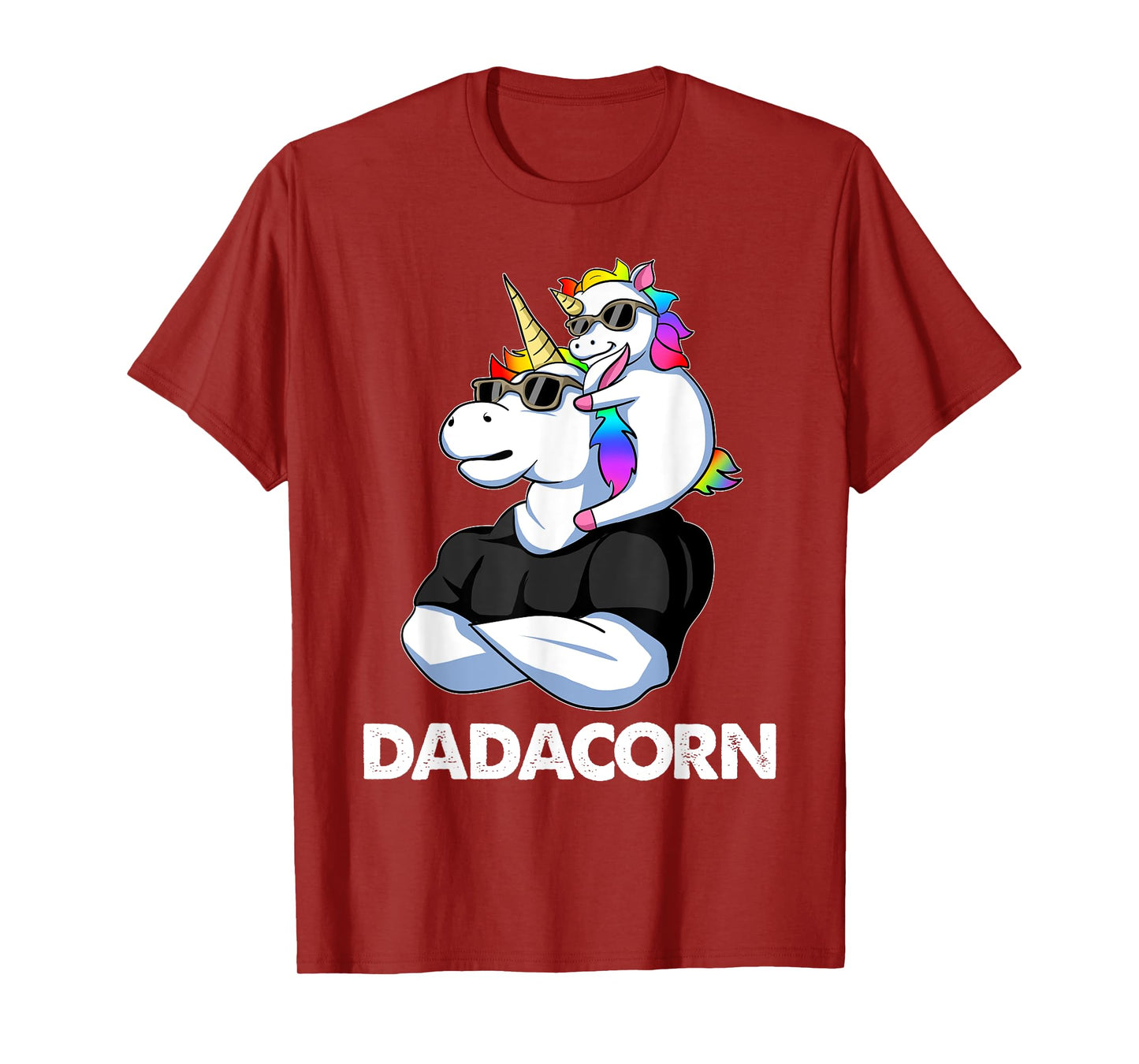 Dadacorn - Unicorn Dad and Baby Christmas Papa Father's Day T-Shirt
