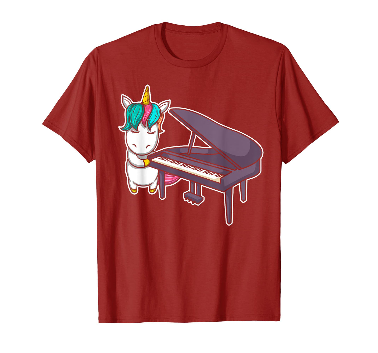 Cute Grand Piano Player Pianist Musician I Unicorn T-Shirt
