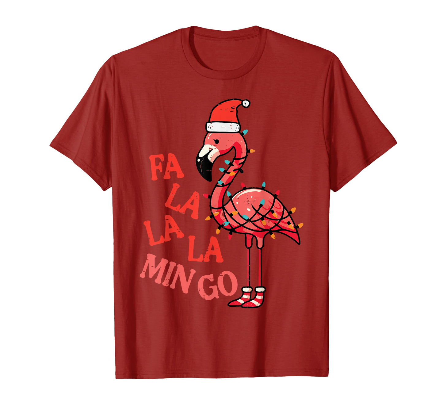 Christmas Flamingo Fa La La Mingo Funny Xmas Women Men Kids T-Shirt